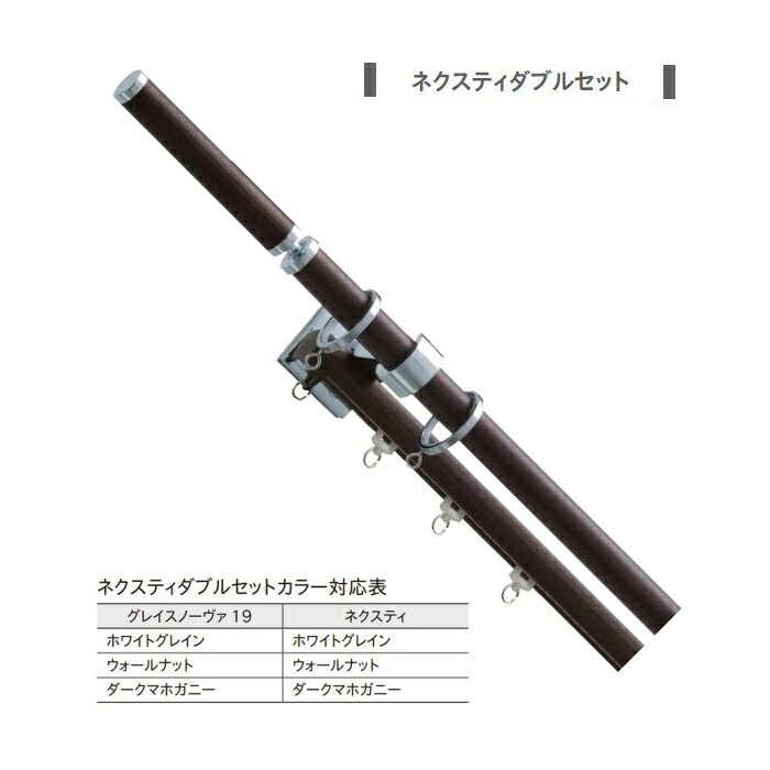 カーテンレール デザイン 装飾レール TOSO トーソー グレイスノーヴァ19 ネクスティダブル 3.1m 正面付 Bセット（メーカー廃番商品）※メーカー在庫の為、ご注文後在庫切れの場合があります。ご理解の上、お買い求め下さい。