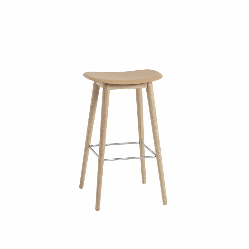 楽天市場】FIBER BAR STOOL WOOD BASE SH:75CM Refine Leather-Cognac