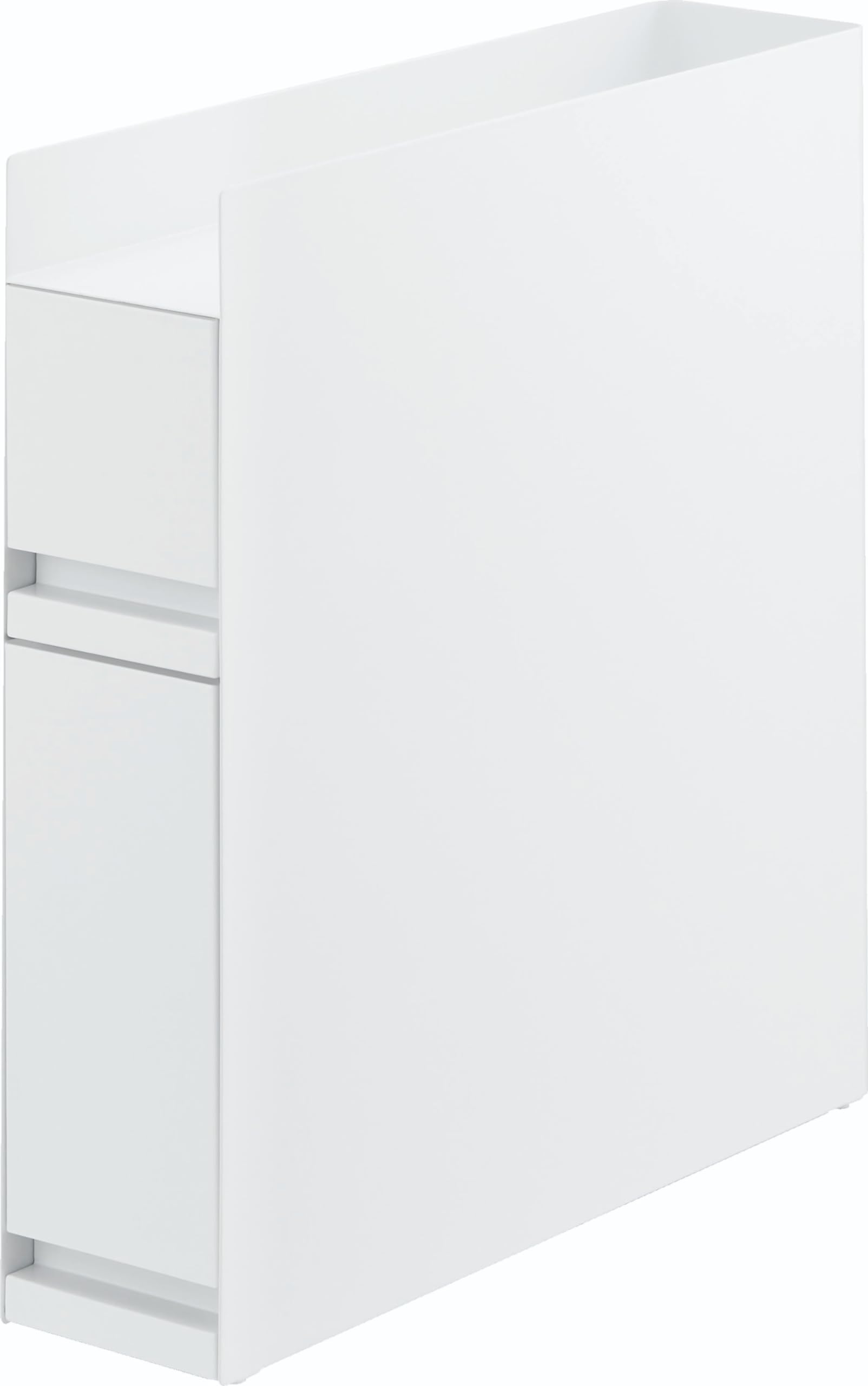 【 完成品 ストッパーのみ要取付 】 隠せる 調味料ラック 2段 ホワイト 約W12.5&times;D50～93&times;H52.5cm タワー tower 大｜デンダ店