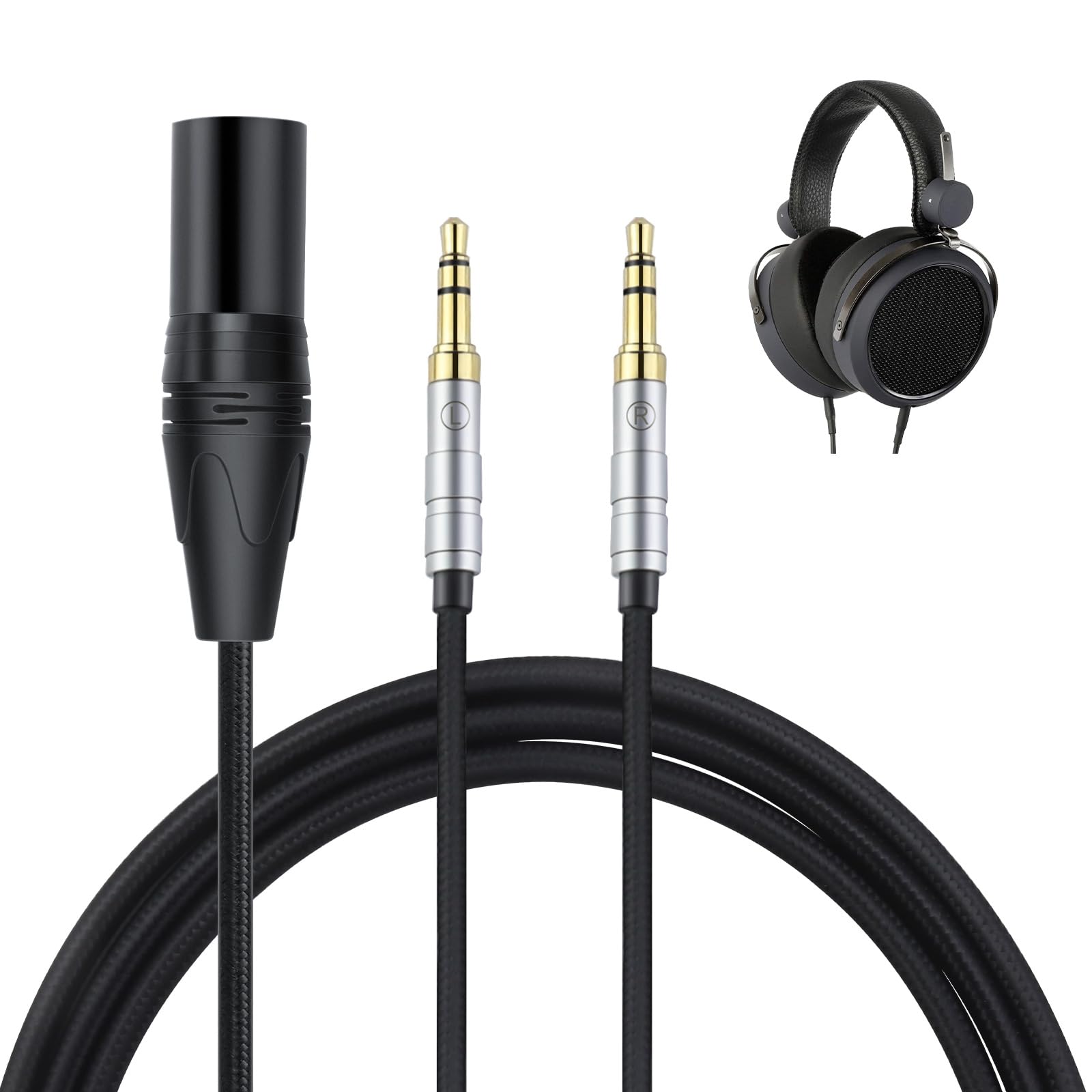 okcsc TC3.5 ヘッドホンケーブル リケーブル イヤホン?ヘッドホン用 SONY用 Hifiman用 HE4XX?HE-350?HE1000に適合 OFC 4芯 長さ2.0m 4Pi
