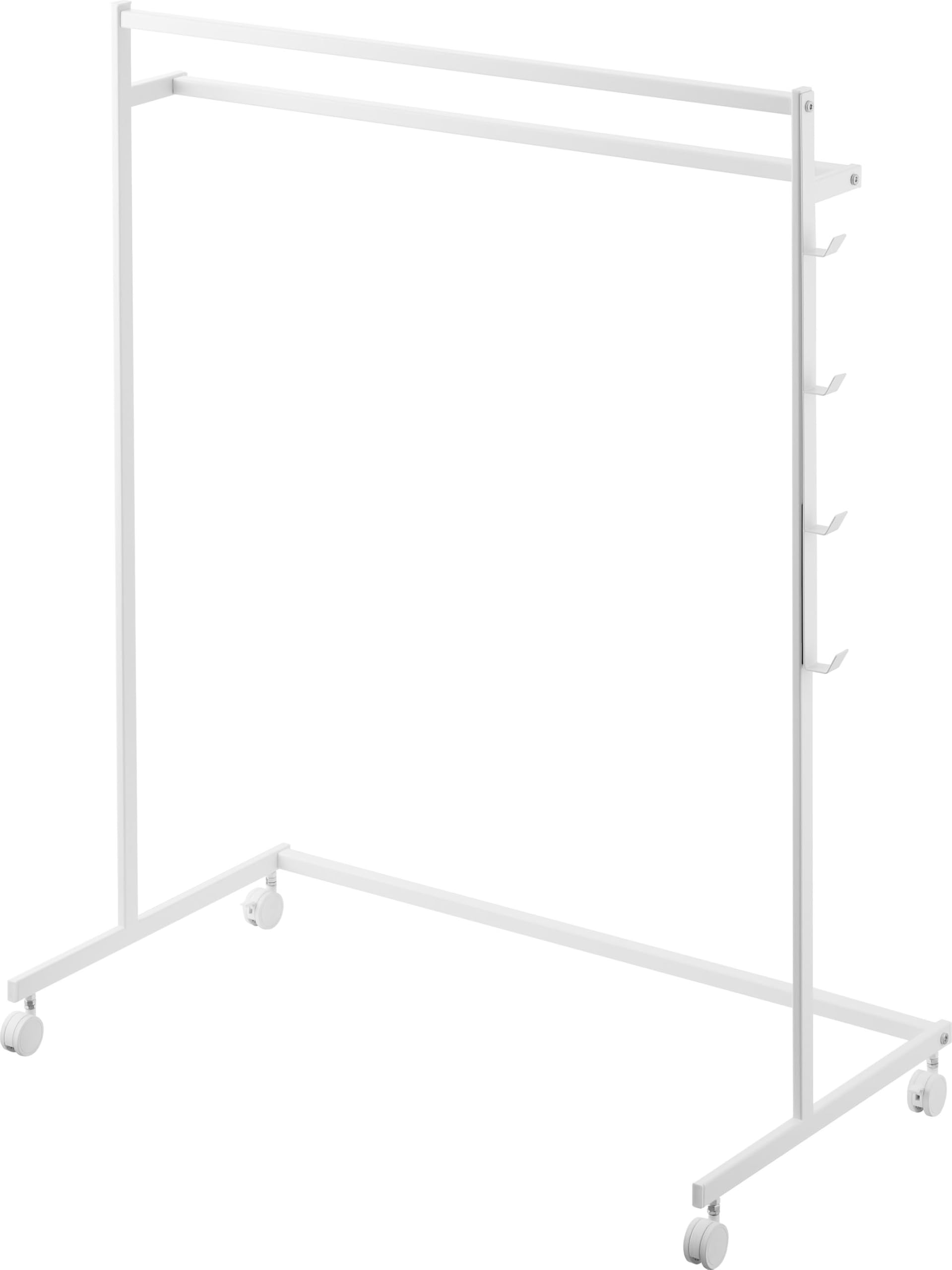収納力アップ ハンガーラック 2段 ホワイト W78.4×D42×H96.2cm(キャスター含む) タワー tower キャスター付き 押入れ クローゼット