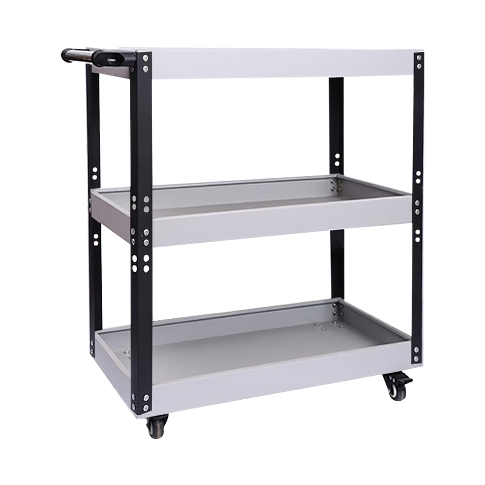 ツールカート 工具ワゴン 整備用ワゴン ツールワゴン 3段 高さ調節可能 5色 DIY 耐荷重200KG 幅65×奥行35×高さ73CM|デンダ店