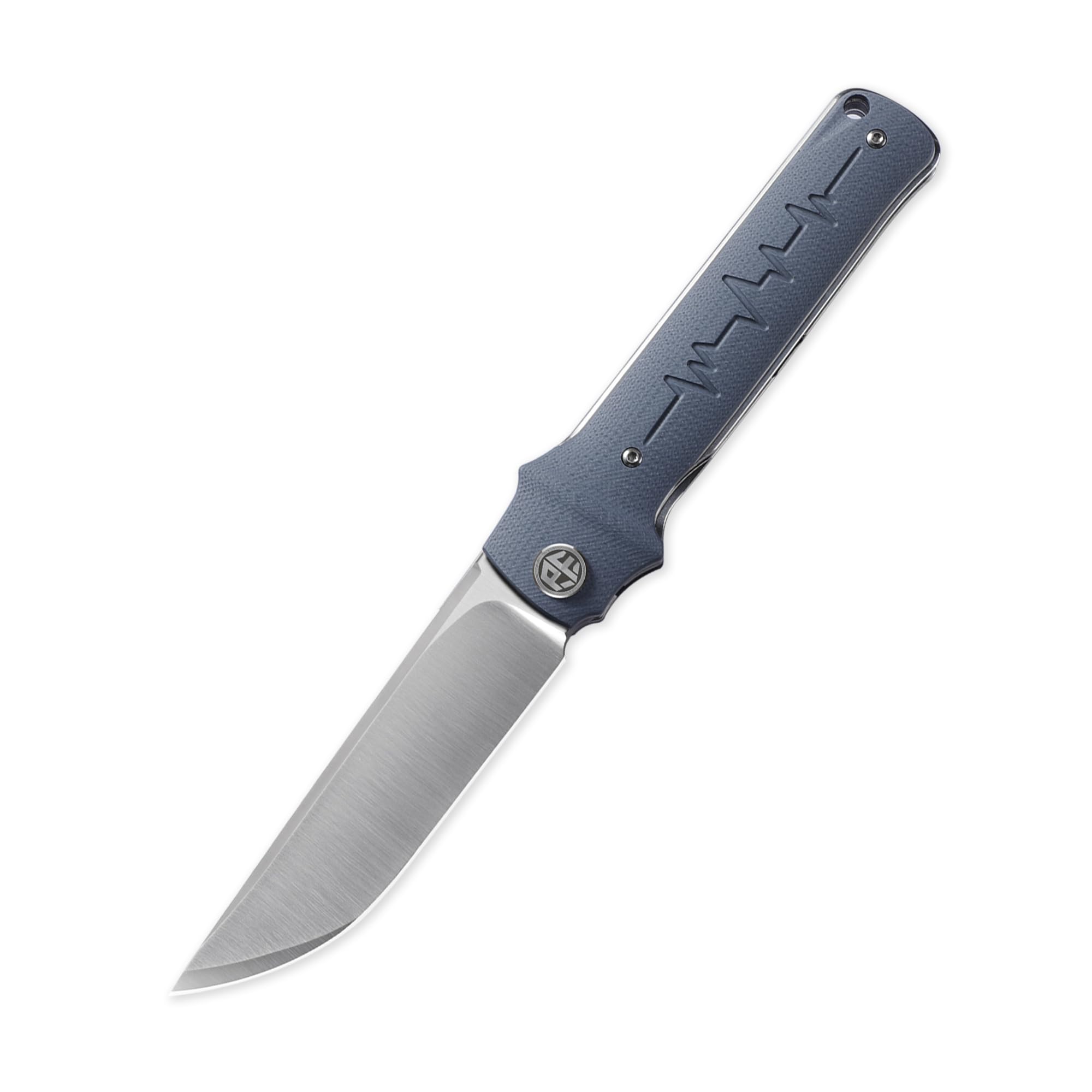 【送料無料】Petrified fish PFB04 折りたたみナイフ3.82インチD 2サテンブレードスチールG 10ハンドルEDCアウトドアキャンプ用ポケット