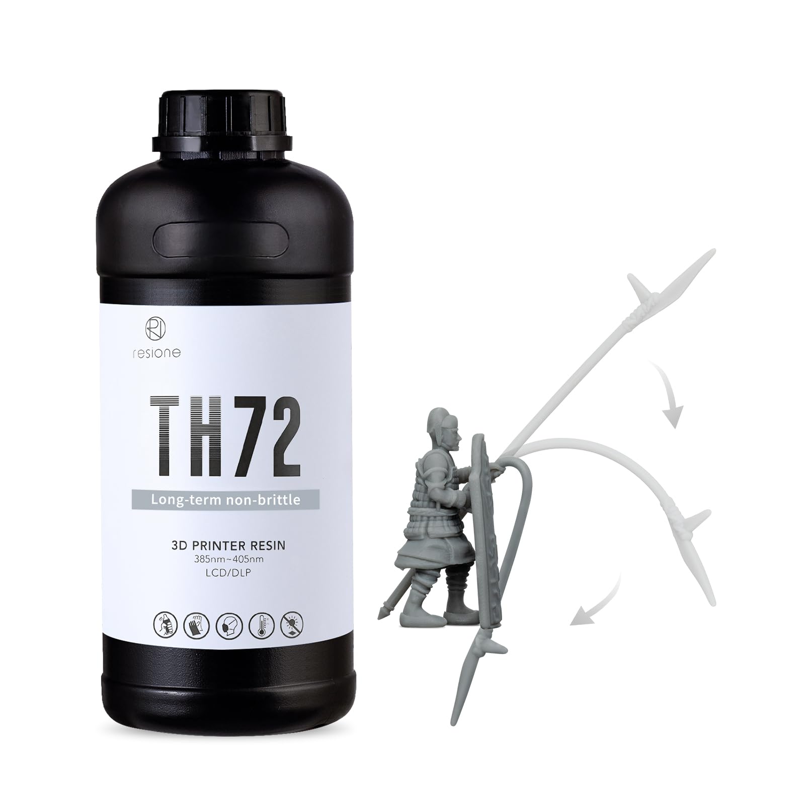 【送料無料】RESIONE 3Dプリンターレジン ABS タフ TH72 長期強靭性 高伸び 小収縮変形 耐衝撃性レジン 光硬化可能樹脂 405nm LCD DLP M