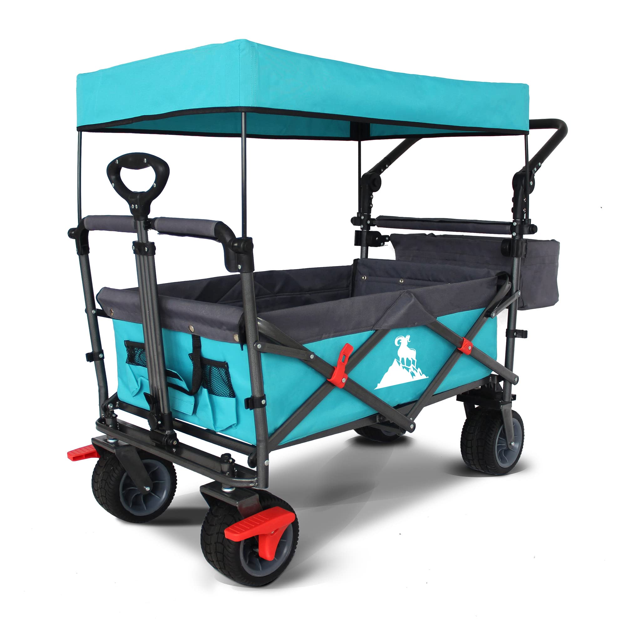 キャンプカート アウトドア手押し車 大静電容量 耐荷重 ノーパンクタイヤ 打ちきり付 折りたたみ能力のある 大屋根付き添い人 持ちはこび手押し車 難民キャンプ設備