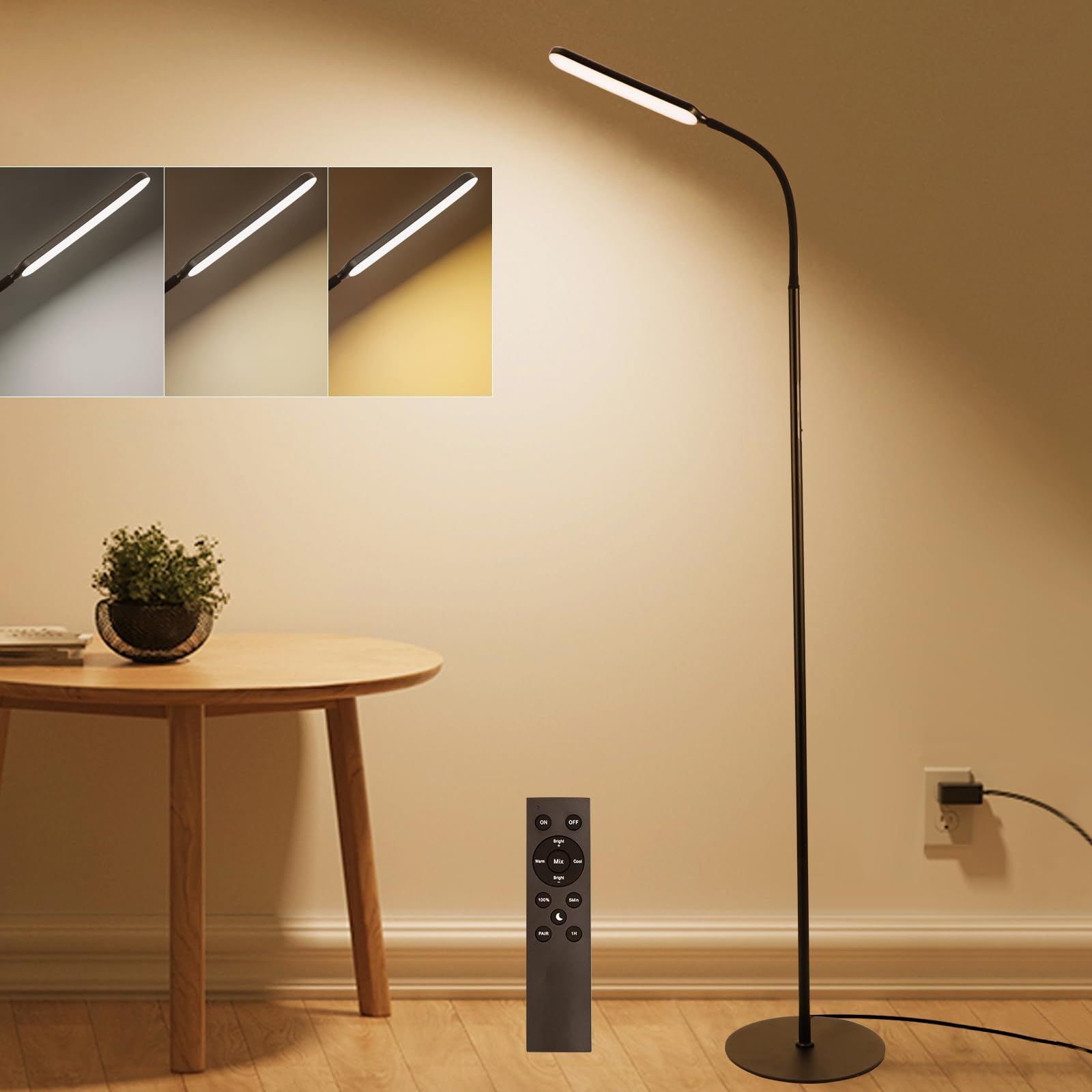 楽天市場】フロアライト LED「3灯・3色温度・5段階調光・30分&60分