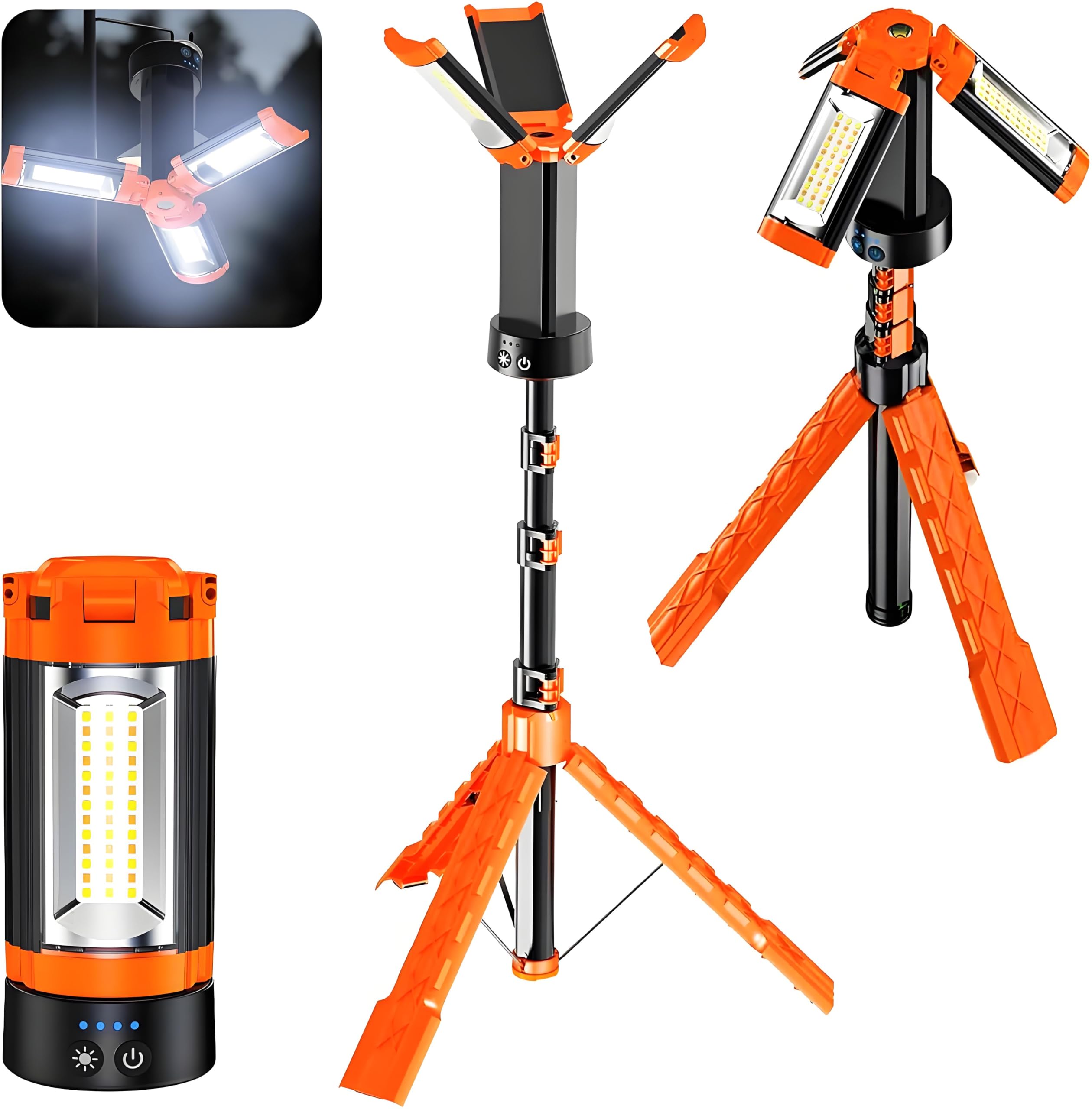 投光器 屋外 充電式ライト【12000lm超高輝度】USB充電式作業灯/ワーク【PSE認証済み】10時間連続点灯 三段階調光 280度方向調整 高度調