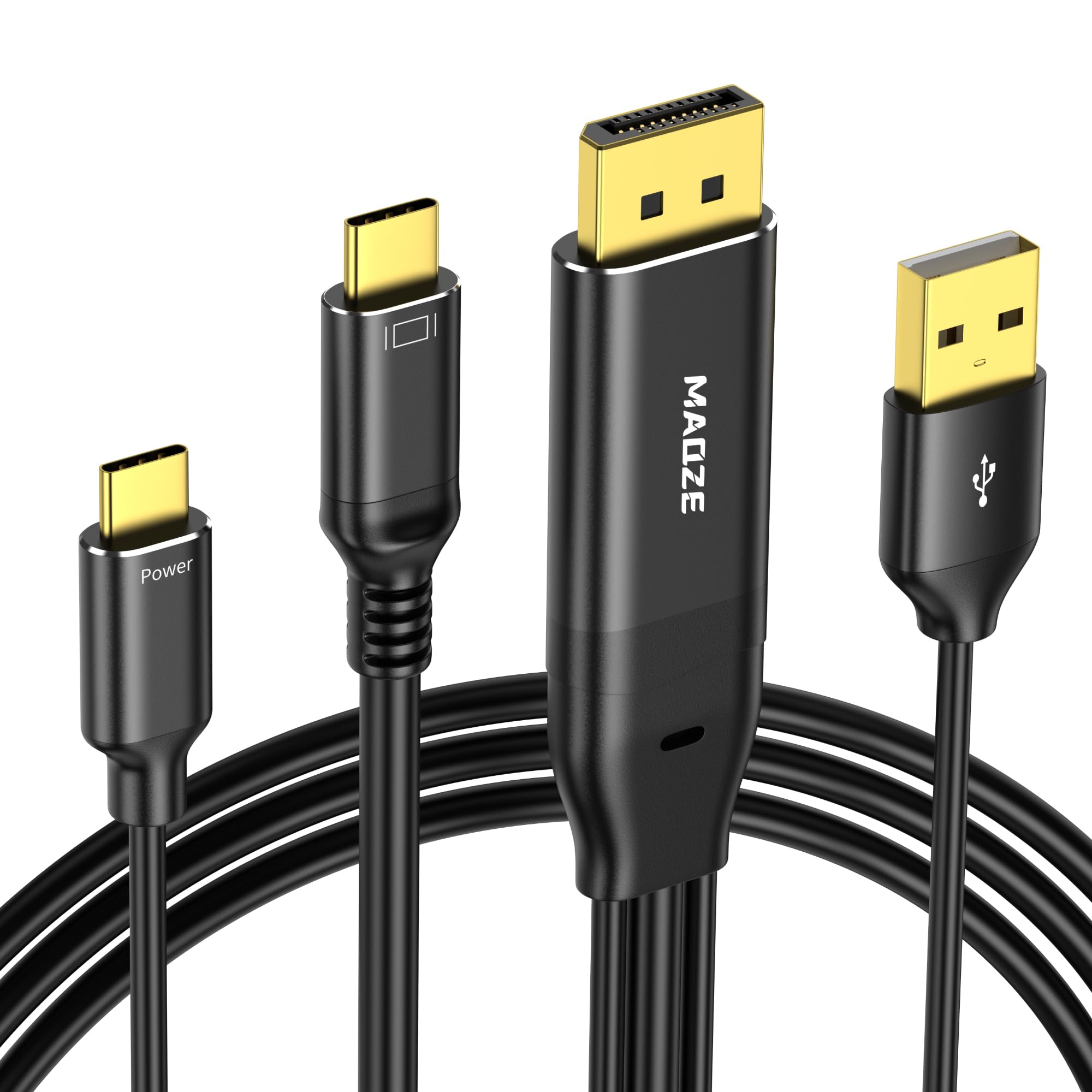 DisplayPort to USB-C ケーブル 1.8m 4K144HZ/4K60Hz/5K60Hz対応 PD60W給電 & USB-A補助電源付属 ノートPC/グラフィックボードから Xrea