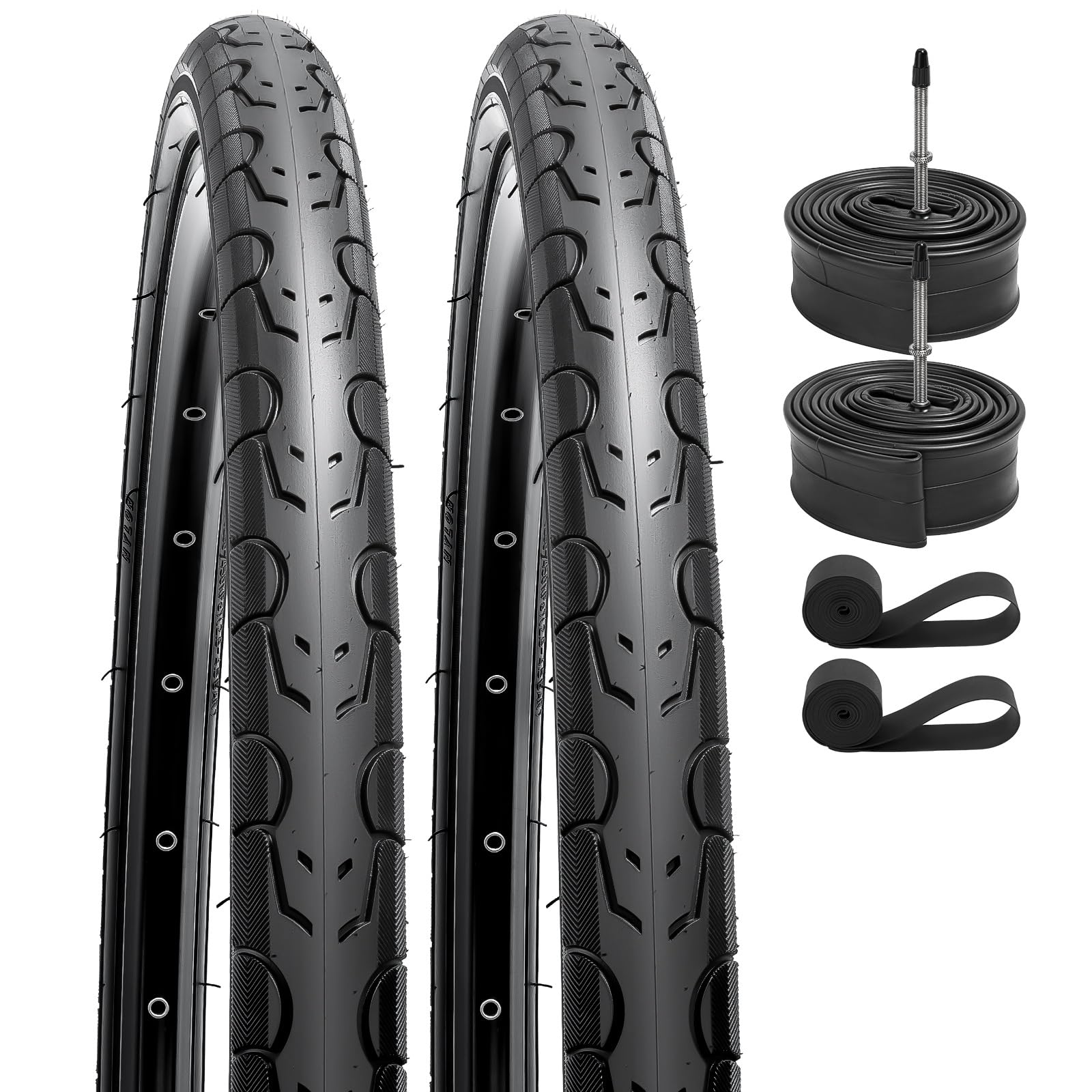 YunSCM 2本セット,700 28c タイヤ 超耐久,自転車 タイヤ 700x28c/30c,700x28c 28-622 自転車タイヤ + 700x25/34C チューブ肉厚 仏式バル