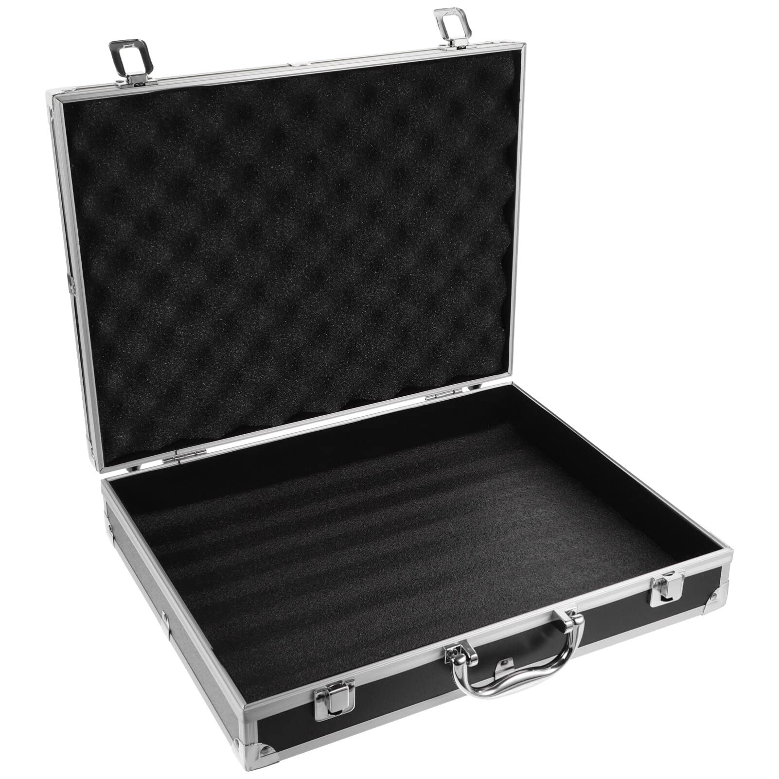 NUOLUX アルミツールケース ブロッククッション付き 28X37X7.5CM アルミ製工具箱 防水保護 アタッシュケース ツールボックス 工具収納ケ