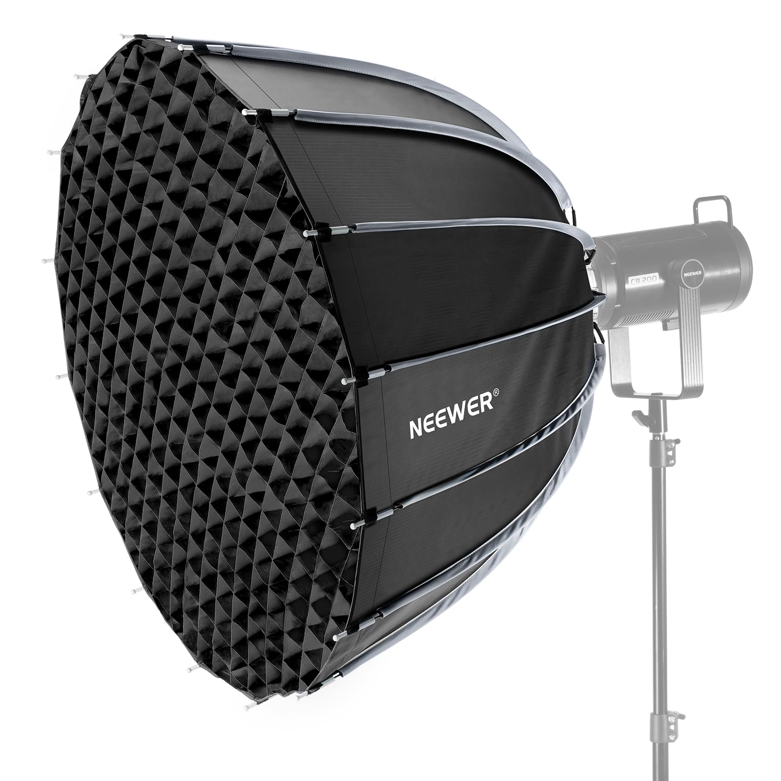 【送料無料】NEEWER 90cmパラボリックソフトボックス Bowensマウント クイックセットアップ ディフューザー/ハニカムグリッド/バッグ付|デンダ店