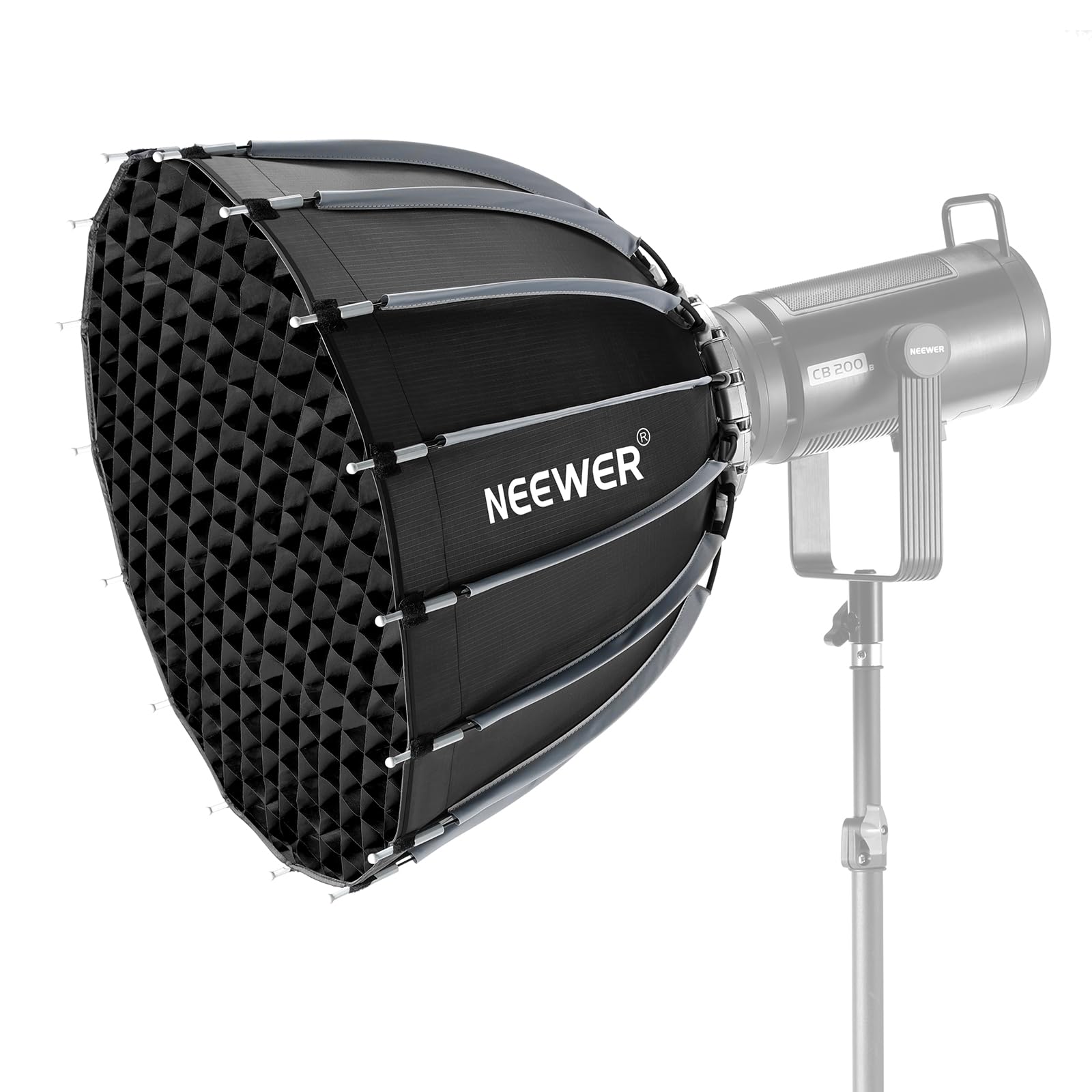 【送料無料】NEEWER 55cmパラボリックソフトボックス Bowensマウント クイックセットアップ クイック折りたたみ ディフューザー/グリッ｜デンダ店