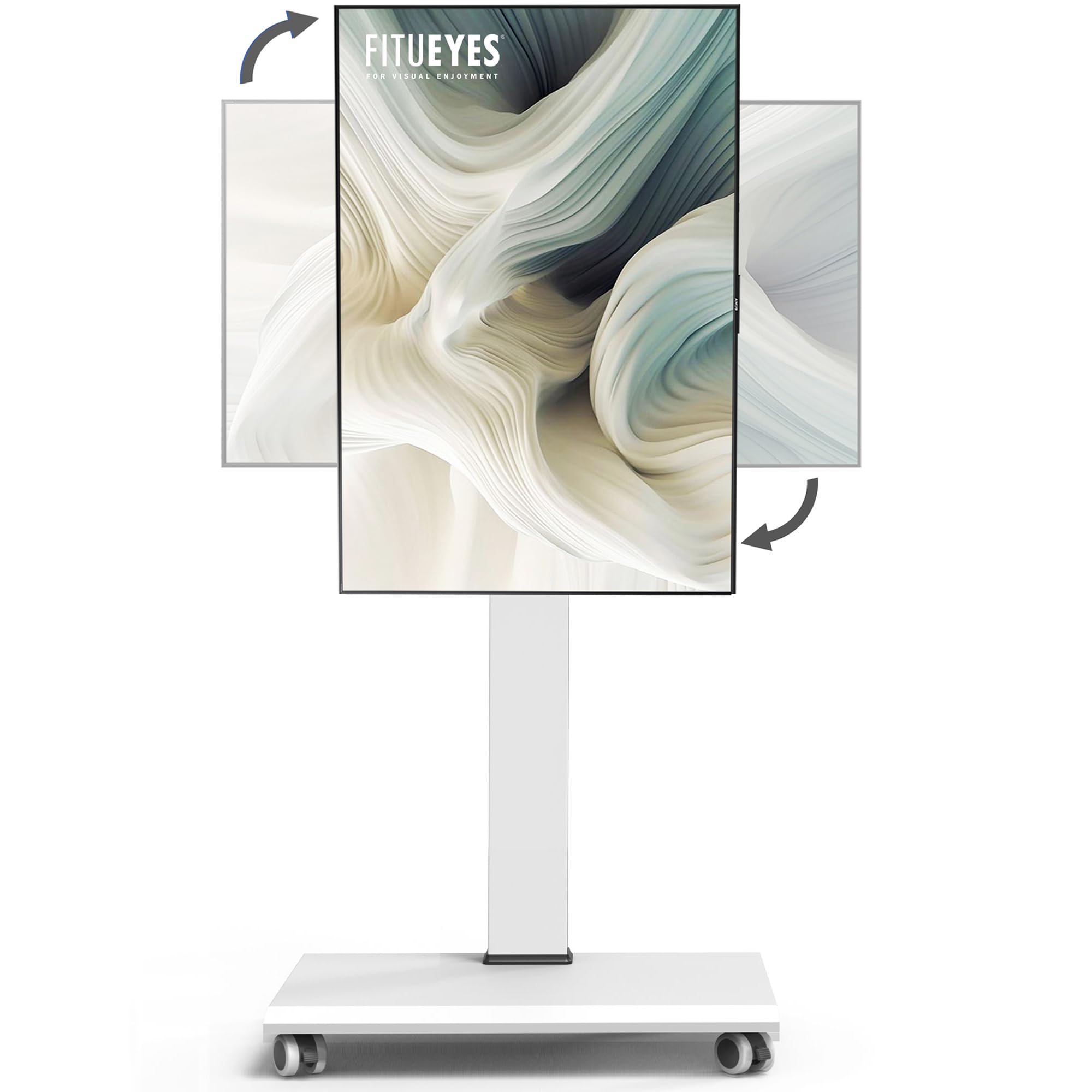 【送料無料】FITUEYES テレビ台 壁寄せテレビスタンド 32-75インチテレビに対応 横置き?縦置き両対応 移動式 高さ角度調節可能 耐荷重40｜デンダ店