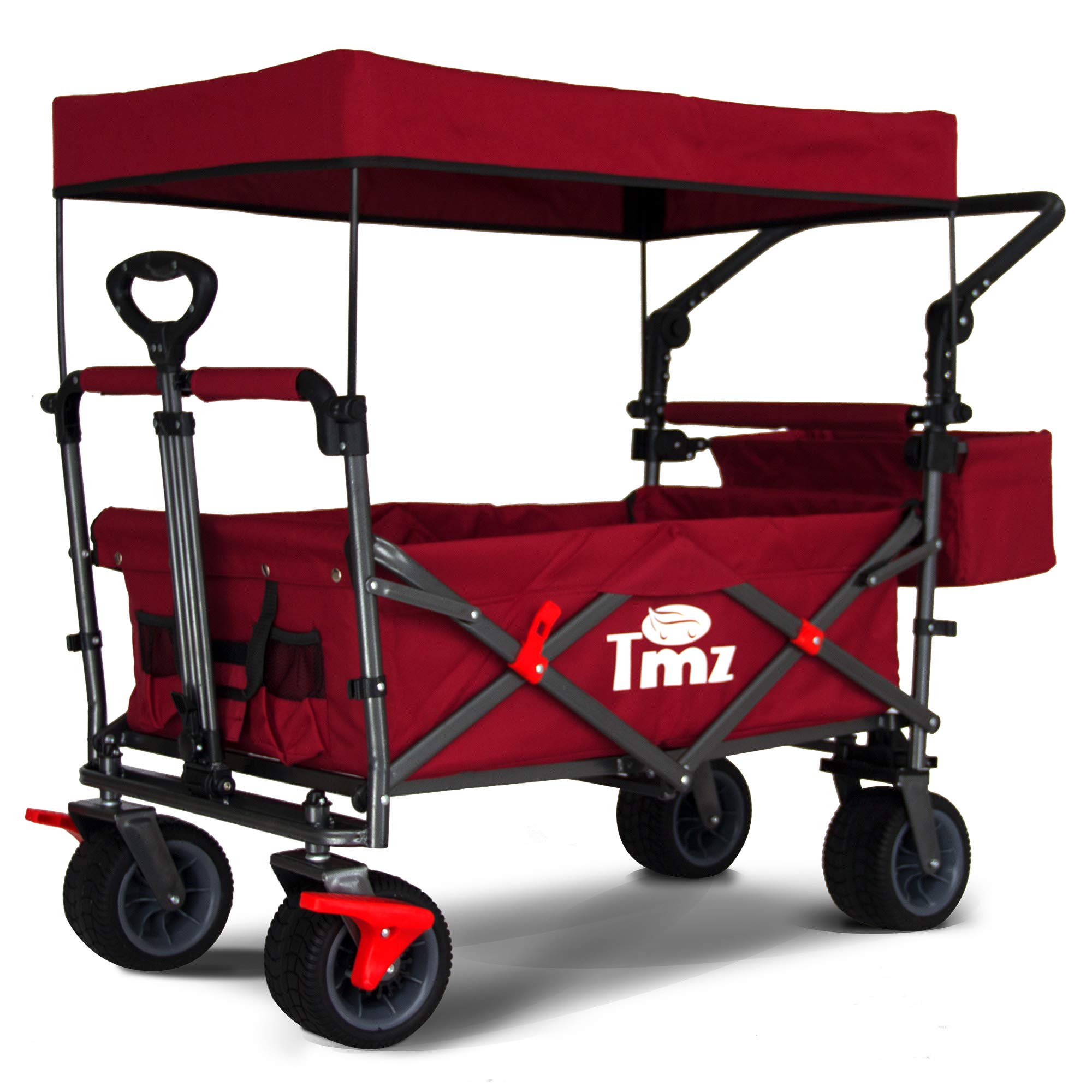 【送料無料】TMZ折りたたみ式全地形ガーデン車両、屋外キャンプキャンプ車両、取り外し可能なルーフ、伸縮式プルロッド、マルチスピード｜デンダ店