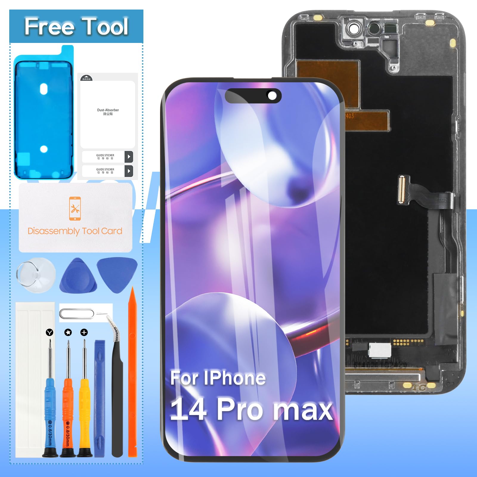 【10％OFFクーポン配布中】【送料無料】Incell For iPhone 14 Pro Max 液晶パネル 画面交換修理用 タッチパネルセット 6.1 インチ 液晶｜デンダ店