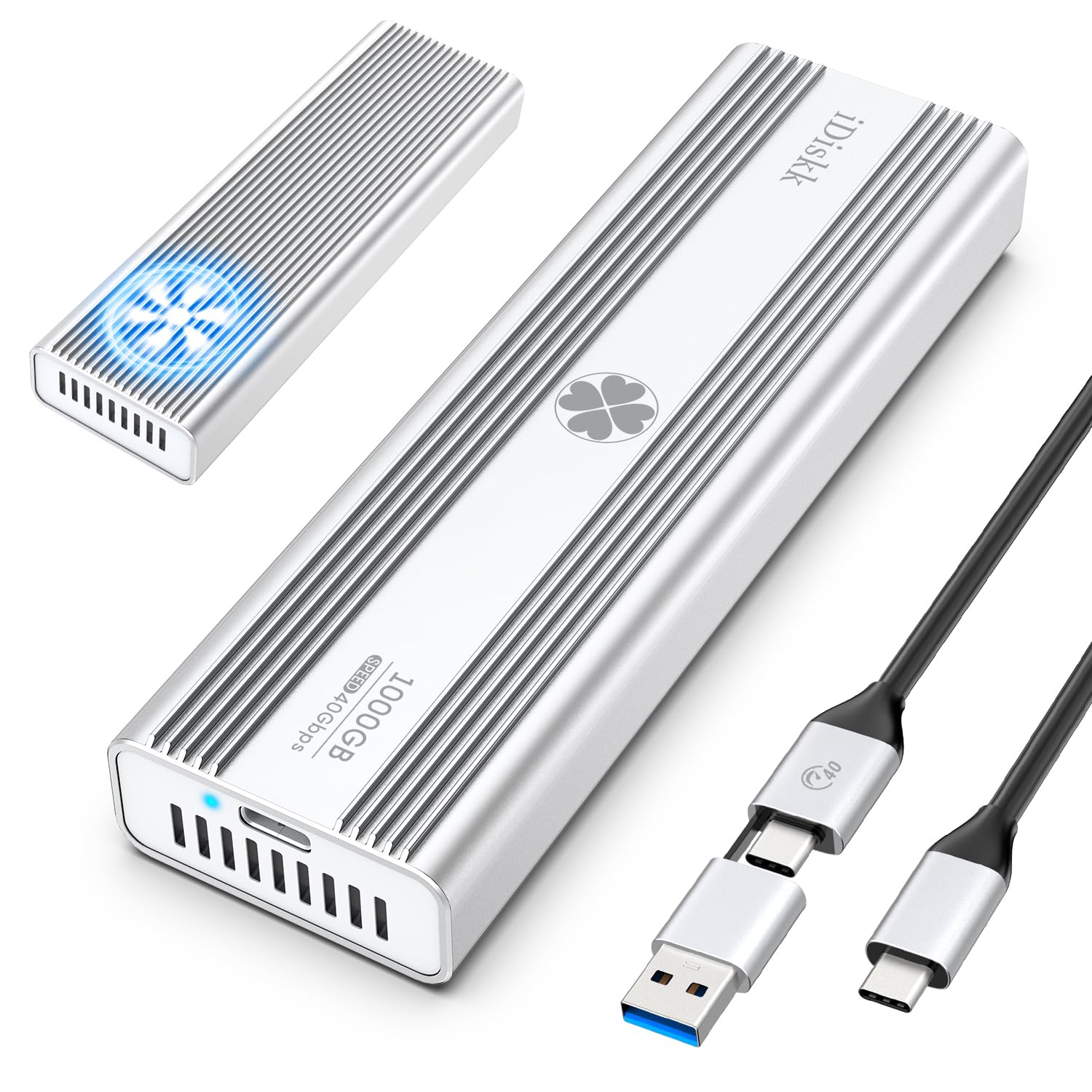 【送料無料】【10％OFFクーポン配布中】iDiskk M.2 SSD外付けケース40Gbps USB4.0 NVMe エンクロージャ 高放熱ファン搭載 Thunderbolt 3