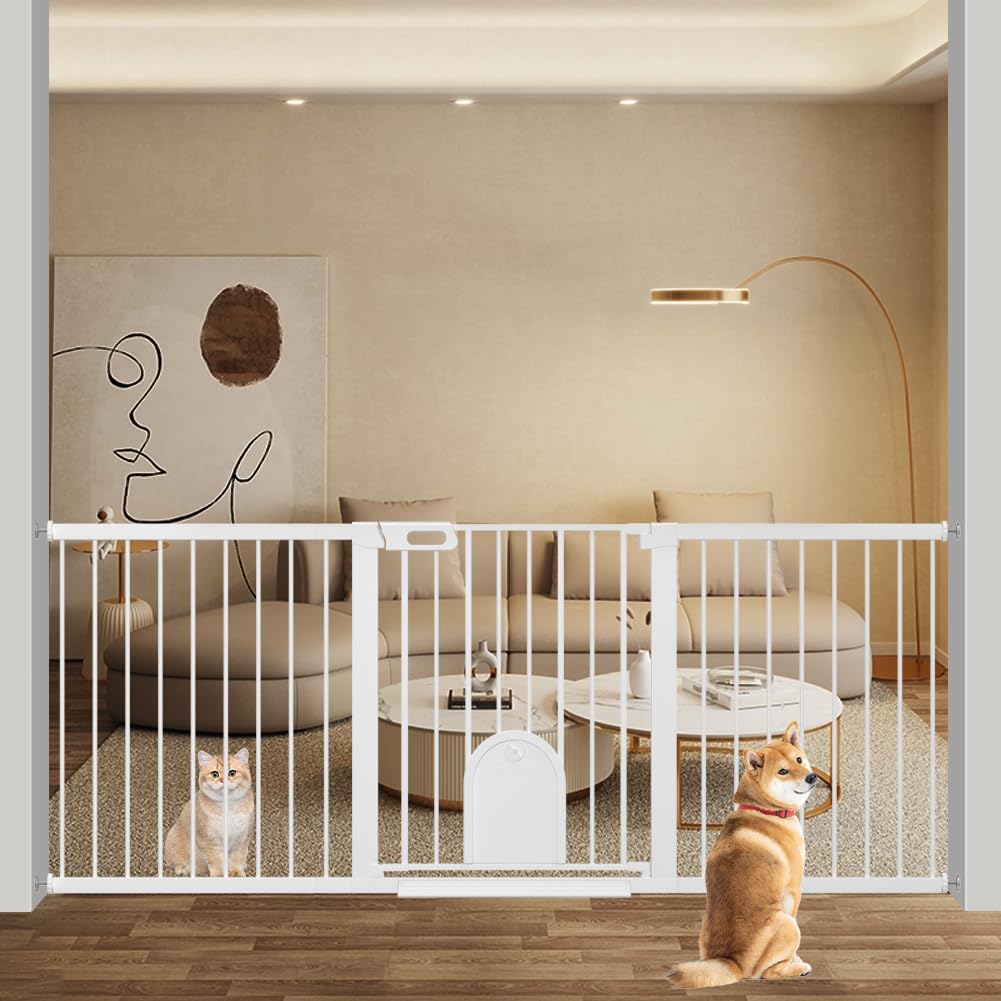 【送料無料】【10％OFFクーポン配布中】Fairy Baby ベビーゲート ペットゲート ペットドア付き 猫 犬 ゲート 高さ76cm ベビーフェンス
