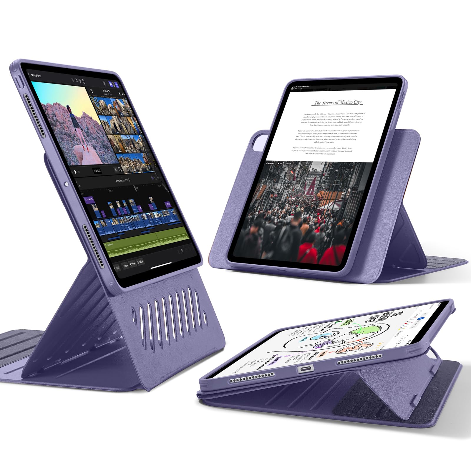 【送料無料】【10%OFFクーポン配布中】ESR iPad Pro 13インチ ケース M4 2024専用 取外し可能なマグネットカバー付き回転式ケース 縦向