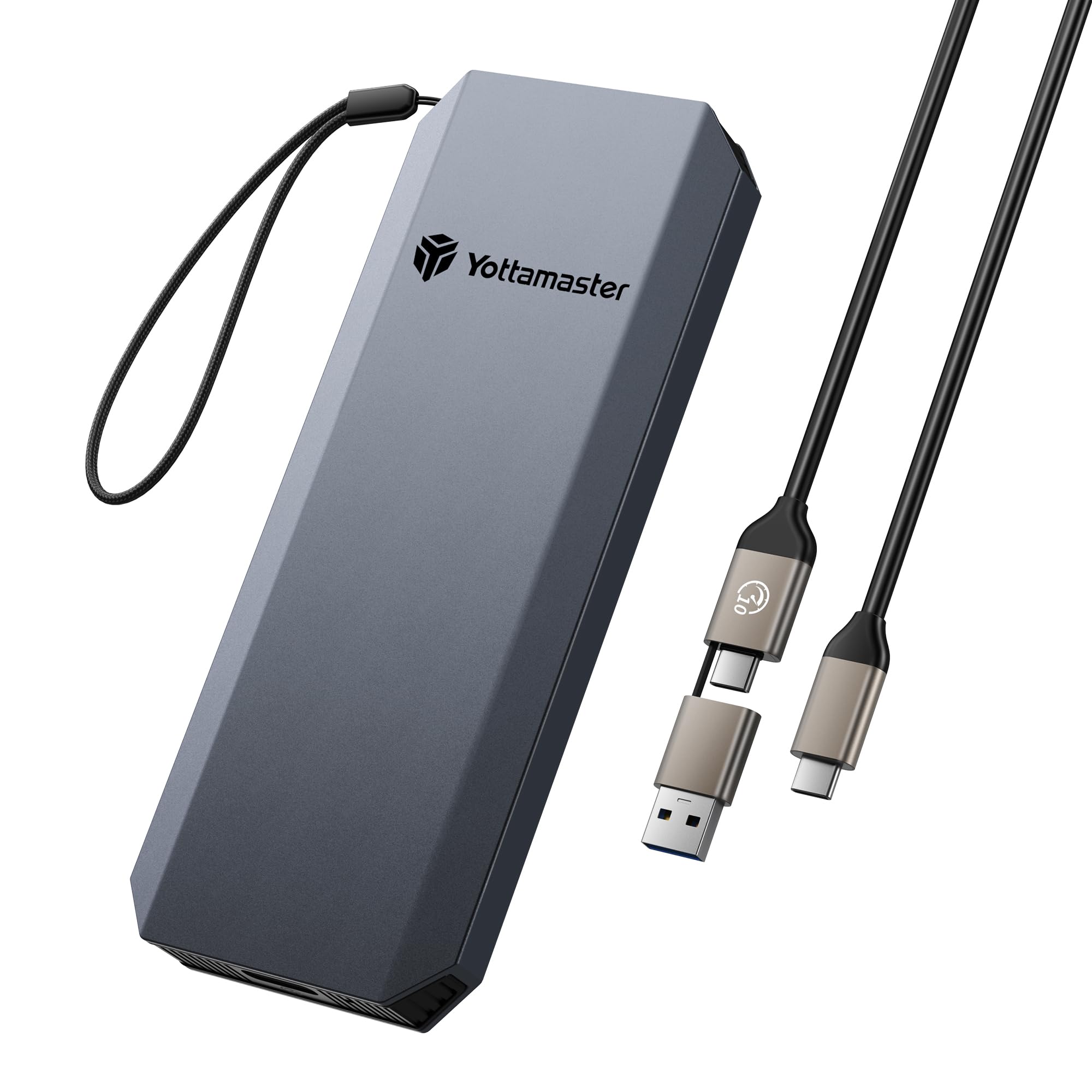 【送料無料】【10％OFFクーポン配布中】Yottamaster外付けSSD 512GB、最大1050MB/秒?2 in 1 USB-C/A ケーブル＆ストラップ付属、アルミ｜デンダ店