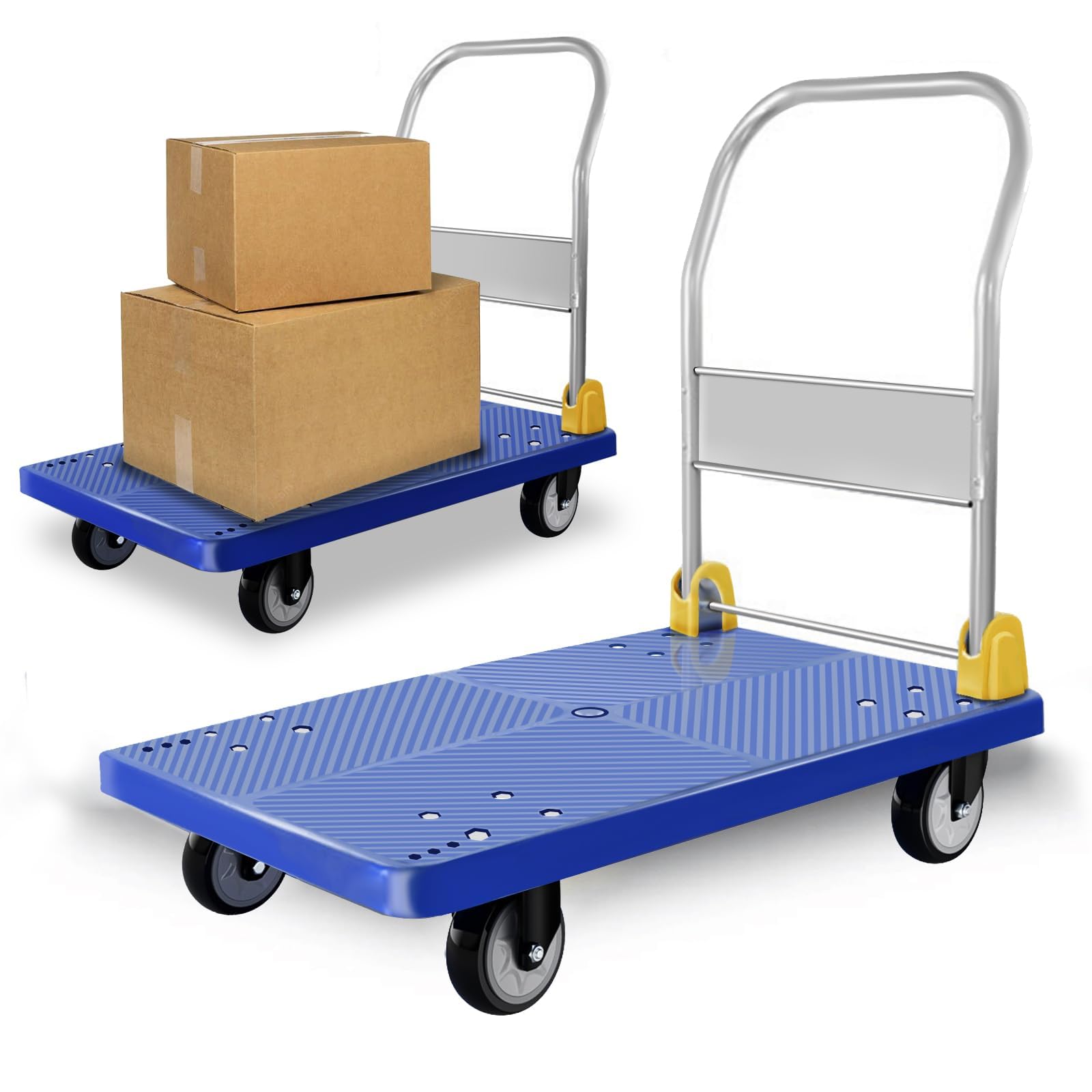 【送料無料】【10％OFFクーポン配布中】UYTON 台車 折りたたみ台車 耐荷重400kg（サイズ 90x60cm）平台台 車 静音台 車 折りたたみ 業務