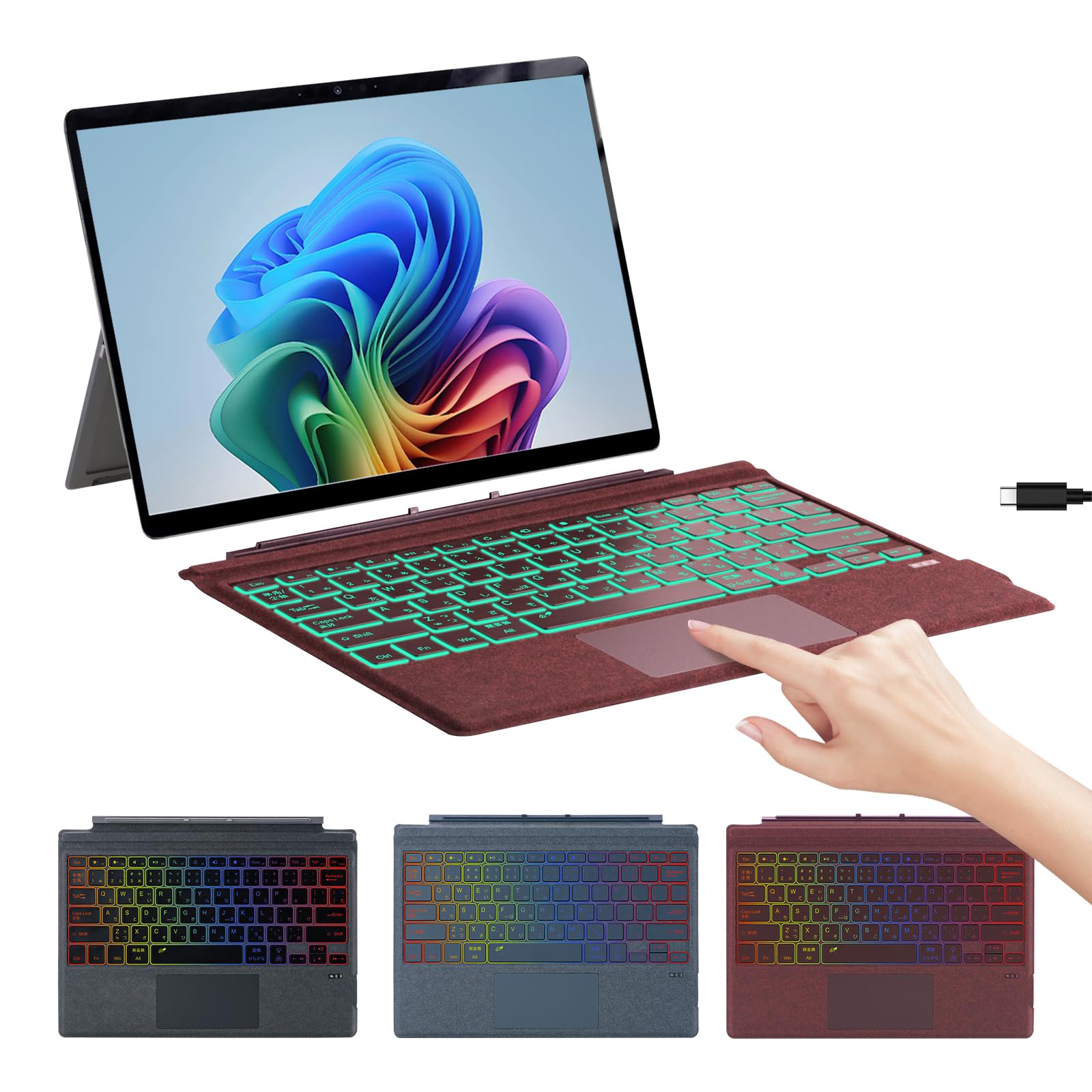 【送料無料】【10％OFFクーポン配布中】【超繊維レザー?超軽量?超薄型】Aulaiiex Surface Pro キーボード Surface Pro 7+/7/6/5/4/3 日