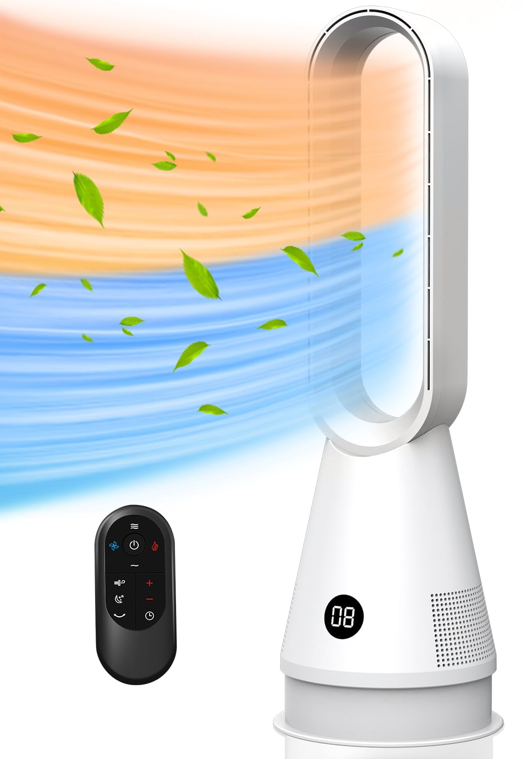 【送料無料】扇風機 タワーファン 冷暖兼用【8段階送風/3段階ヒーター?空気浄化】HEPAフィルター付き 羽なし 扇風機 DCモーター 省エネ｜デンダ店 8,564円
