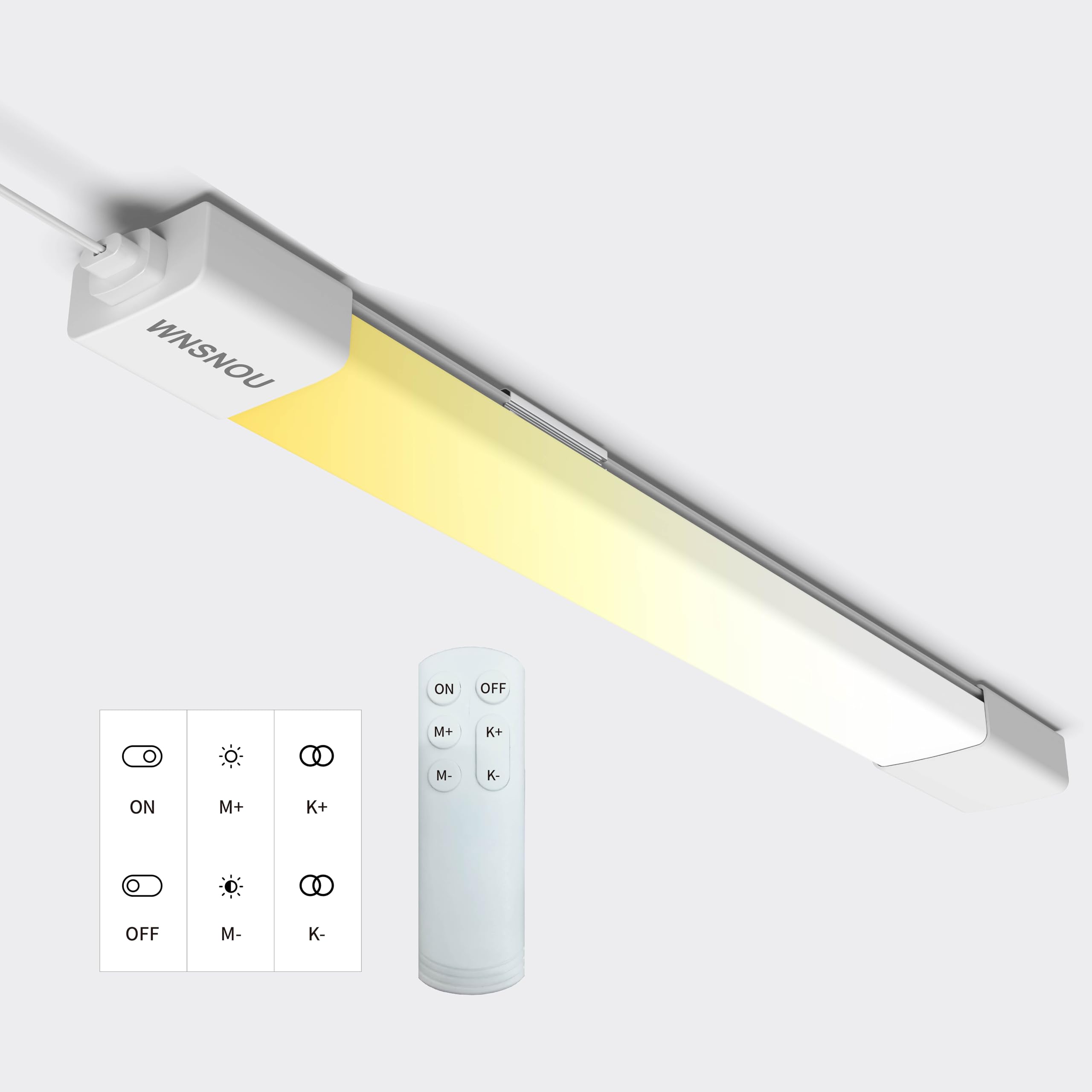 【送料無料】【10％OFFクーポン配布中】LED蛍光灯 器具一体型 プラグ付きキャビネットライトの下。3000K-6500K調光と色。ワイヤレスコン