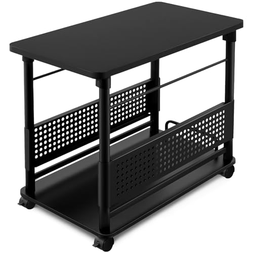 【送料無料】【10％OFFクーポン配布中】Avocahom 昇降式PCワゴン パソコンラック 幅39×奥行74×高さ59?78cm E0級素材 CPUスタンド 棚板