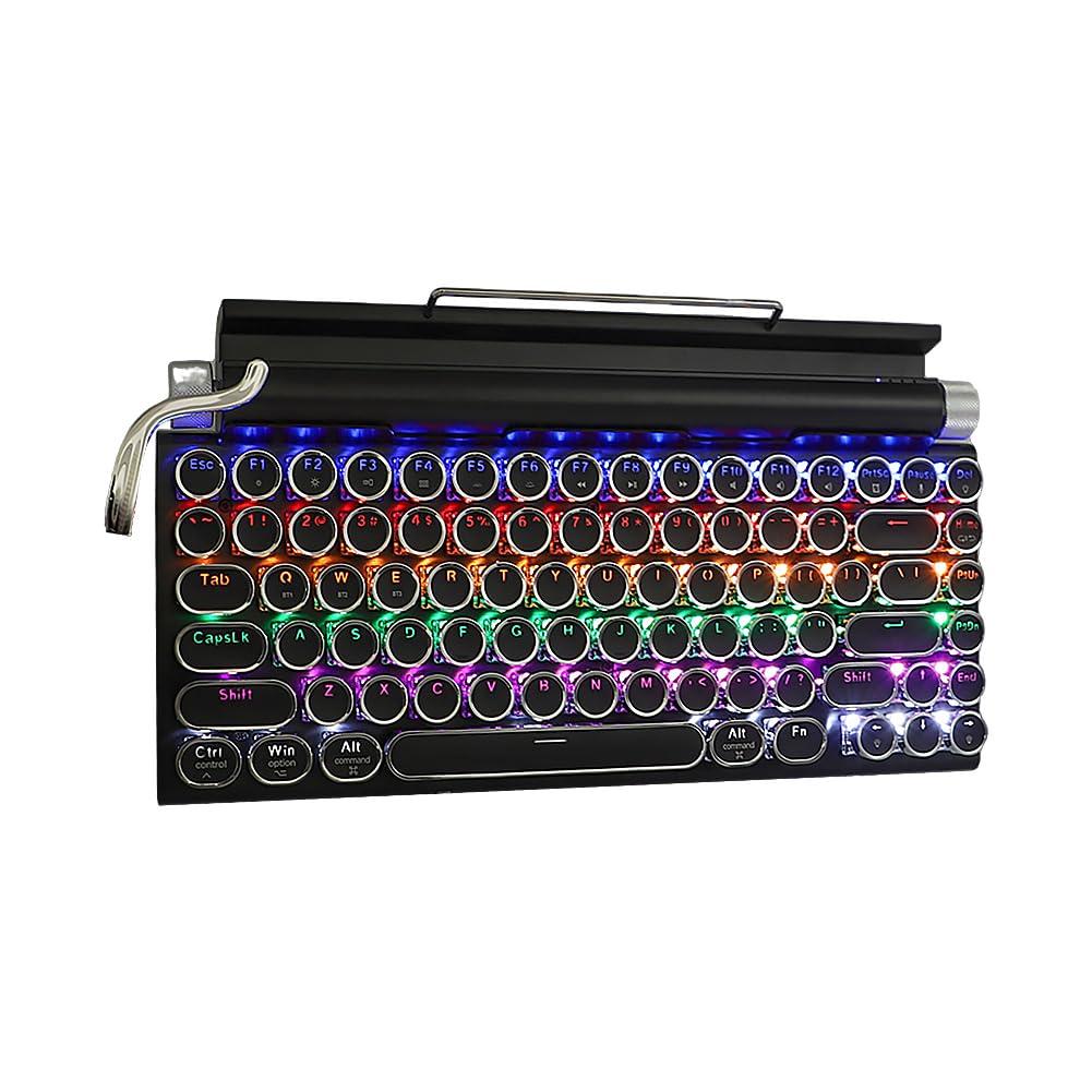 【送料無料】【10％OFFクーポン配布中】OUSEITECH タイプライター風 メカニカルキーボード 青軸 RGBバックライト ホットスワップ対応 83
