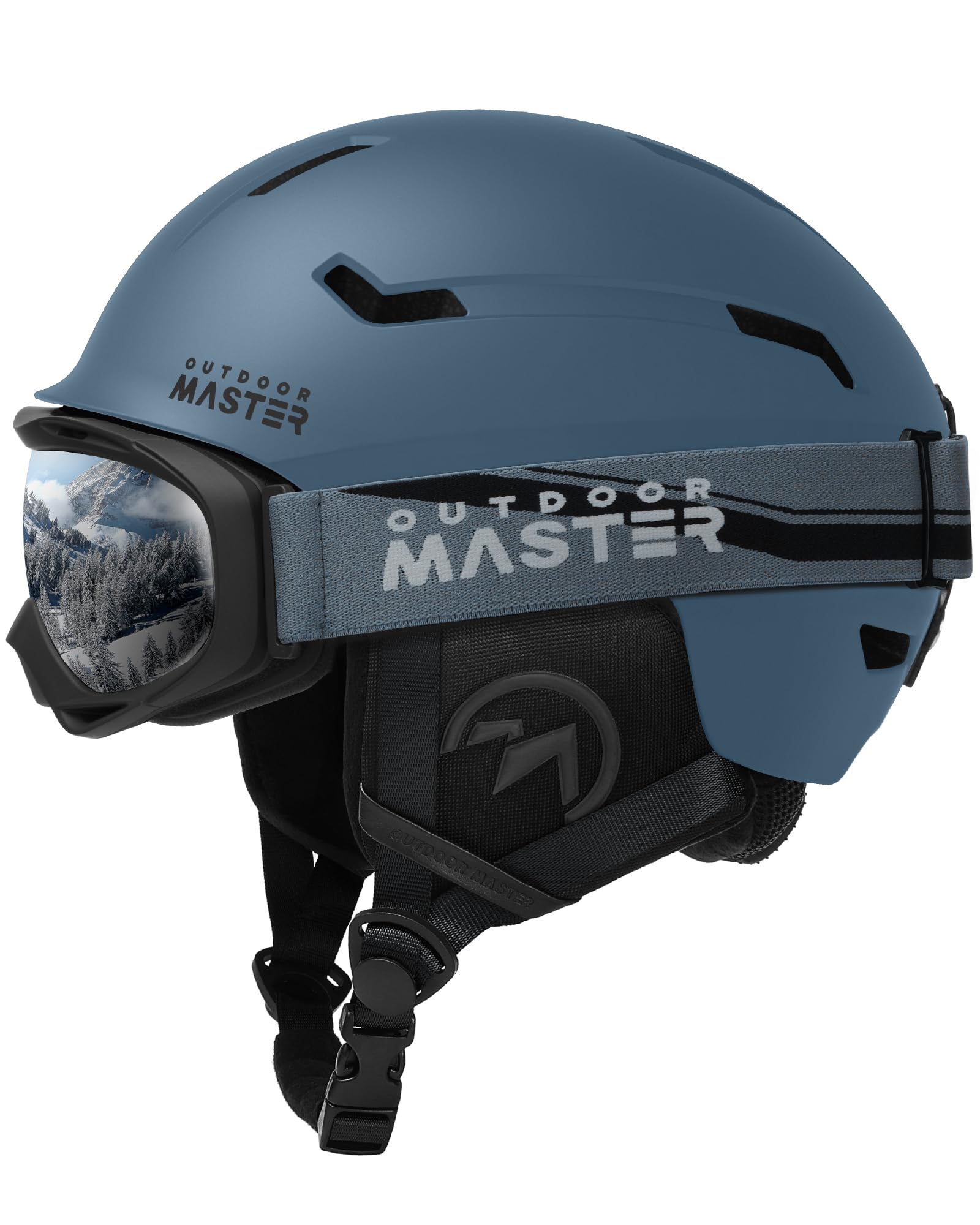 【10％OFFクーポン配布中】【送料無料】OUTDOORMASTER スキー ヘルメット ゴーグル付き スノーボード ヘルメット バイザー付き スノーヘ
