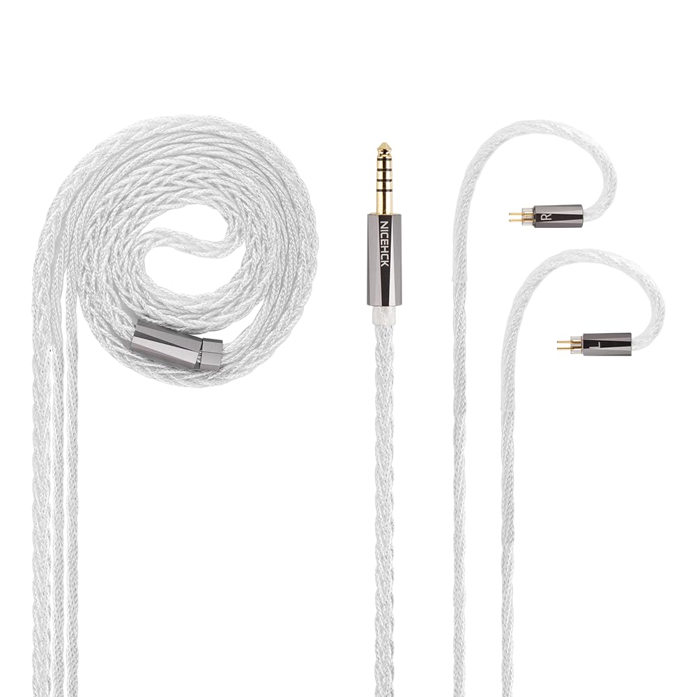 【送料無料】【10％OFFクーポン配布中】NICEHCK SnowLuna イヤホンリケーブル アップグレードケーブル 0.78mm 2Pin 4.4mm 7N OCC銀メッ