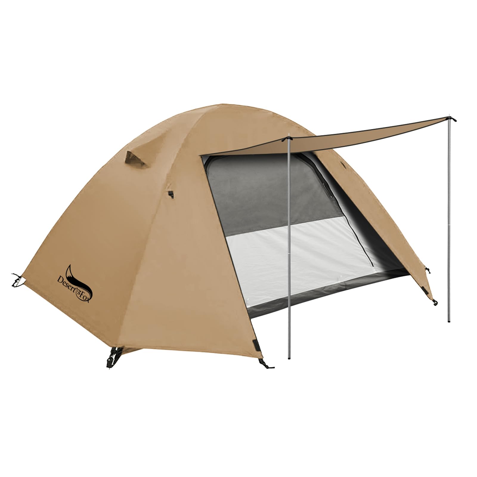【10％OFFクーポン配布中】【送料無料】DesertFox テント 2-3人用 4000mm耐水圧 ドームテント 前室あり キャンプテント コンパクト軽量