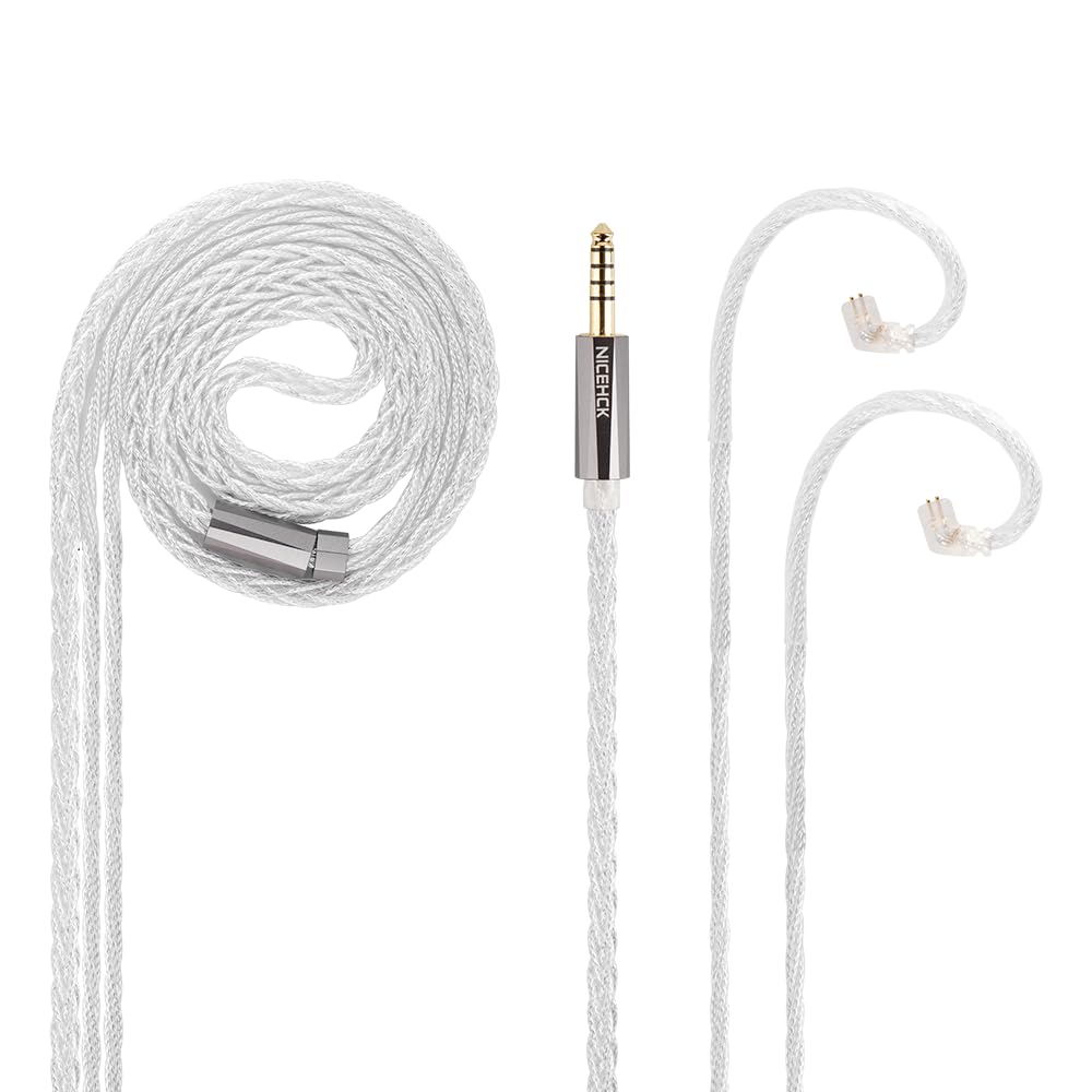 【送料無料】【10％OFFクーポン配布中】NICEHCK SnowLuna イヤホンリケーブル アップグレードケーブル qdc 2Pin 4.4mm 7N OCC銀メッキと