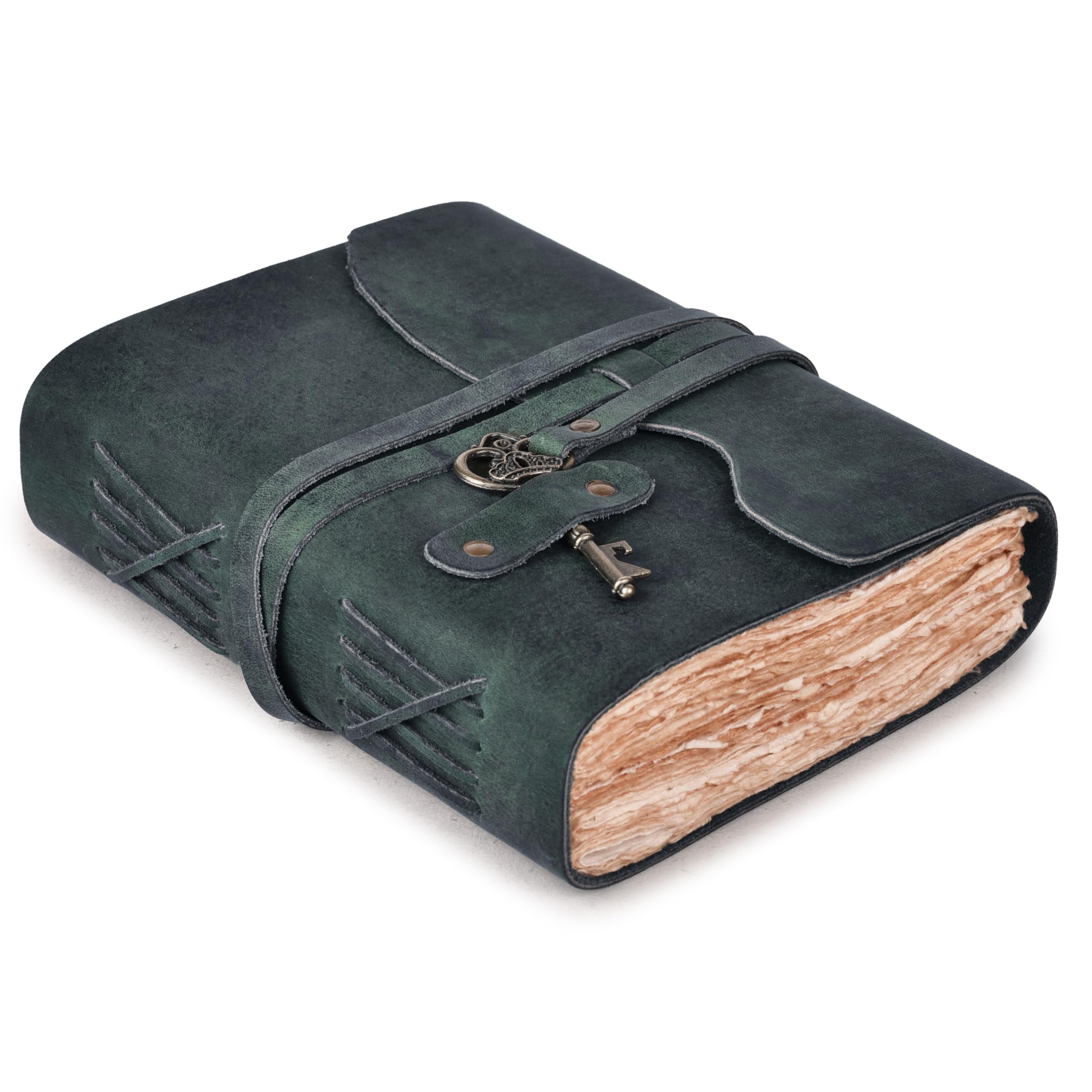 【送料無料】【10％OFFクーポン配布中】LEATHER VILLAGE ヴィンテージレザージャーナル - ハンドメイドヴィンテージデッケルエッジペー
