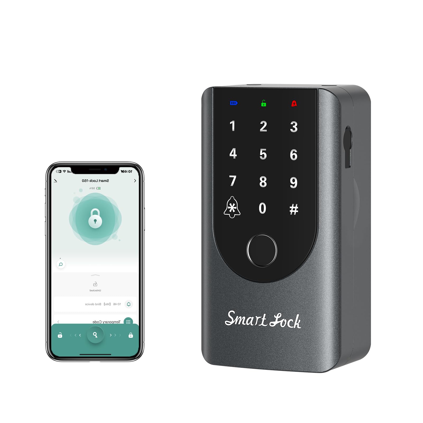 【送料無料】【10％OFFクーポン配布中】セキュリティキーロックボックス (Gun Gray, APP+built-in doorbell+Fingerprint+Code)
