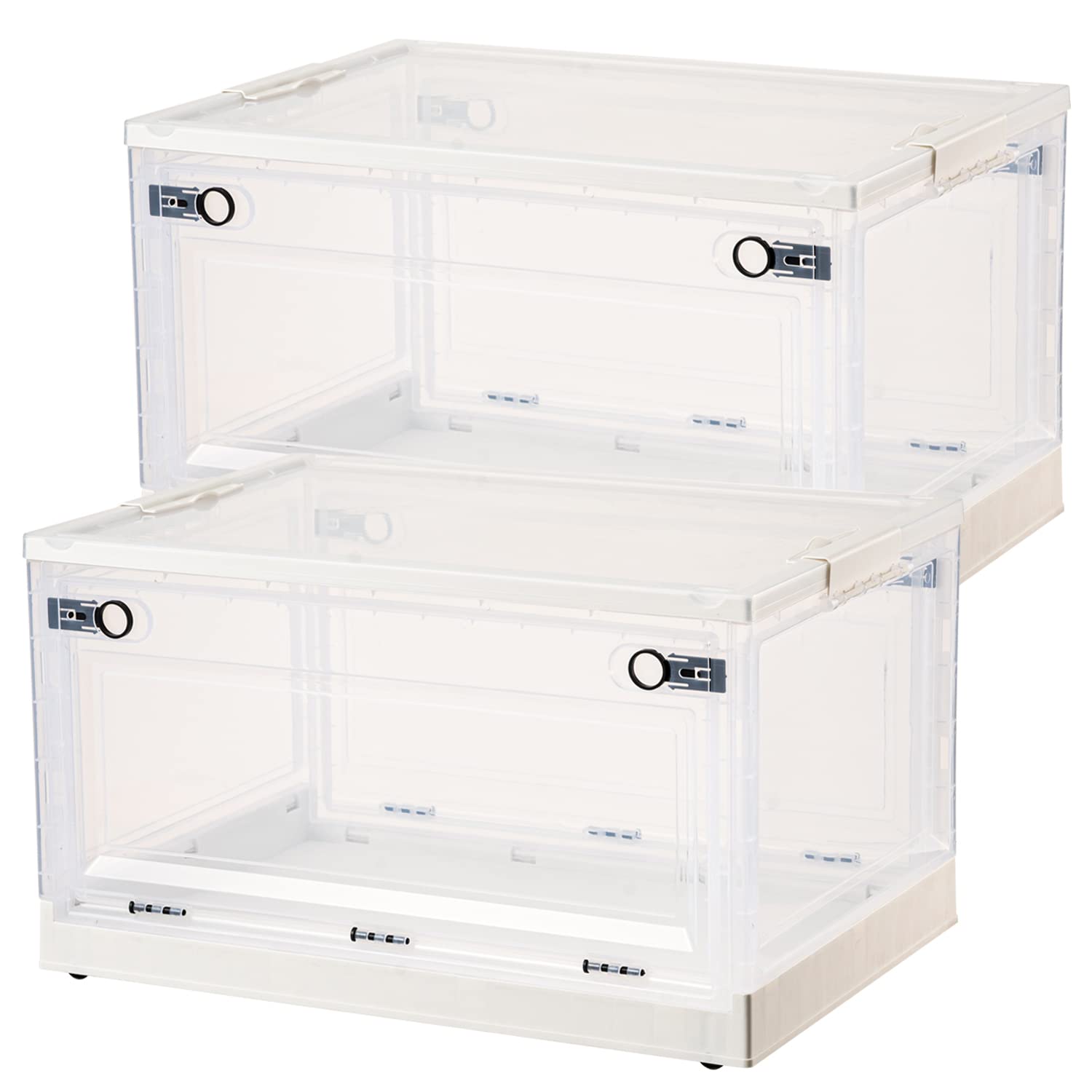 【送料無料】【10％OFFクーポン配布中】収納ケース 収納ボックス 超大型 88L(2個セット) 折り畳み 収納コンテナ 衣装収納ケース プラス｜デンダ店