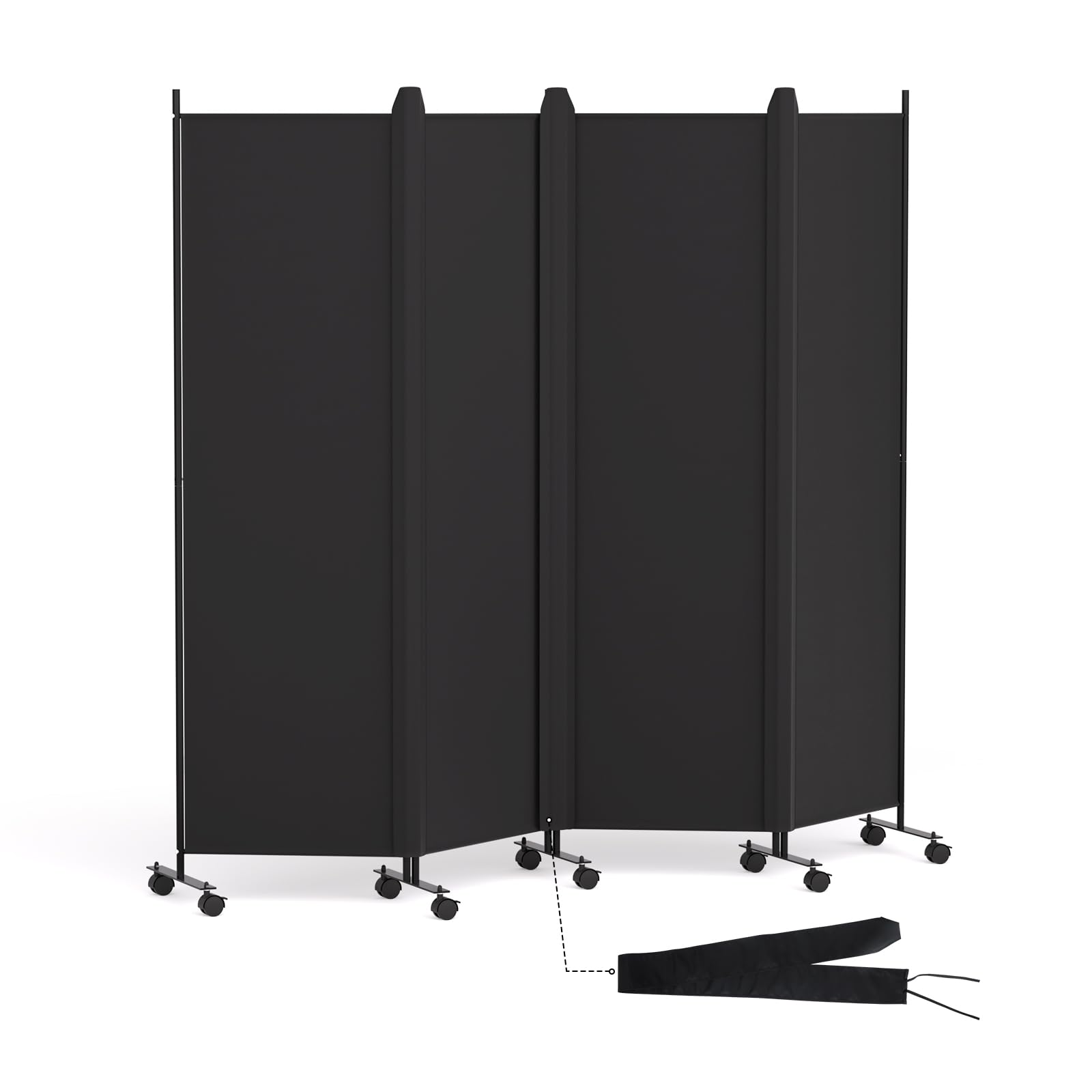 【送料無料】【10％OFFクーポン配布中】HIDODO パーテーション 4連タイプ間仕切り 高さ178cm 幅223cm キャスターやカバーストリップ付き