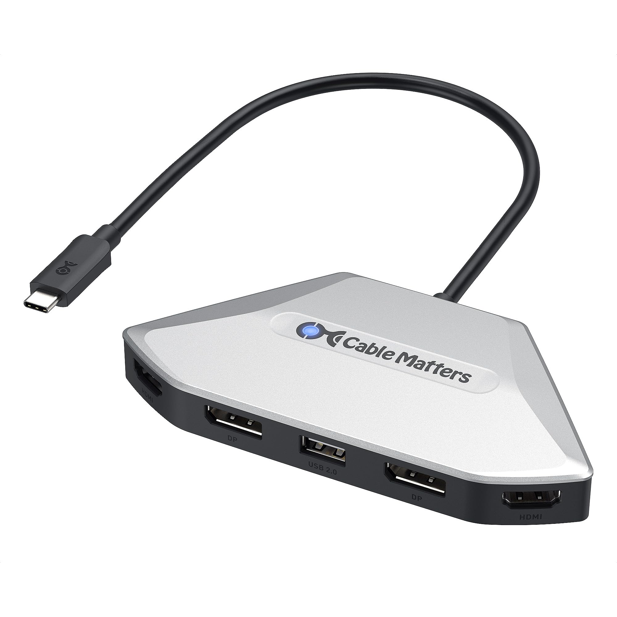 【送料無料】【10％OFFクーポン配布中】Cable Matters 4K 4画面出力USB-C MSTアダプター、Windows専用、[8K@60Hz / 4x 4K@60Hzビデオ, 1｜デンダ店