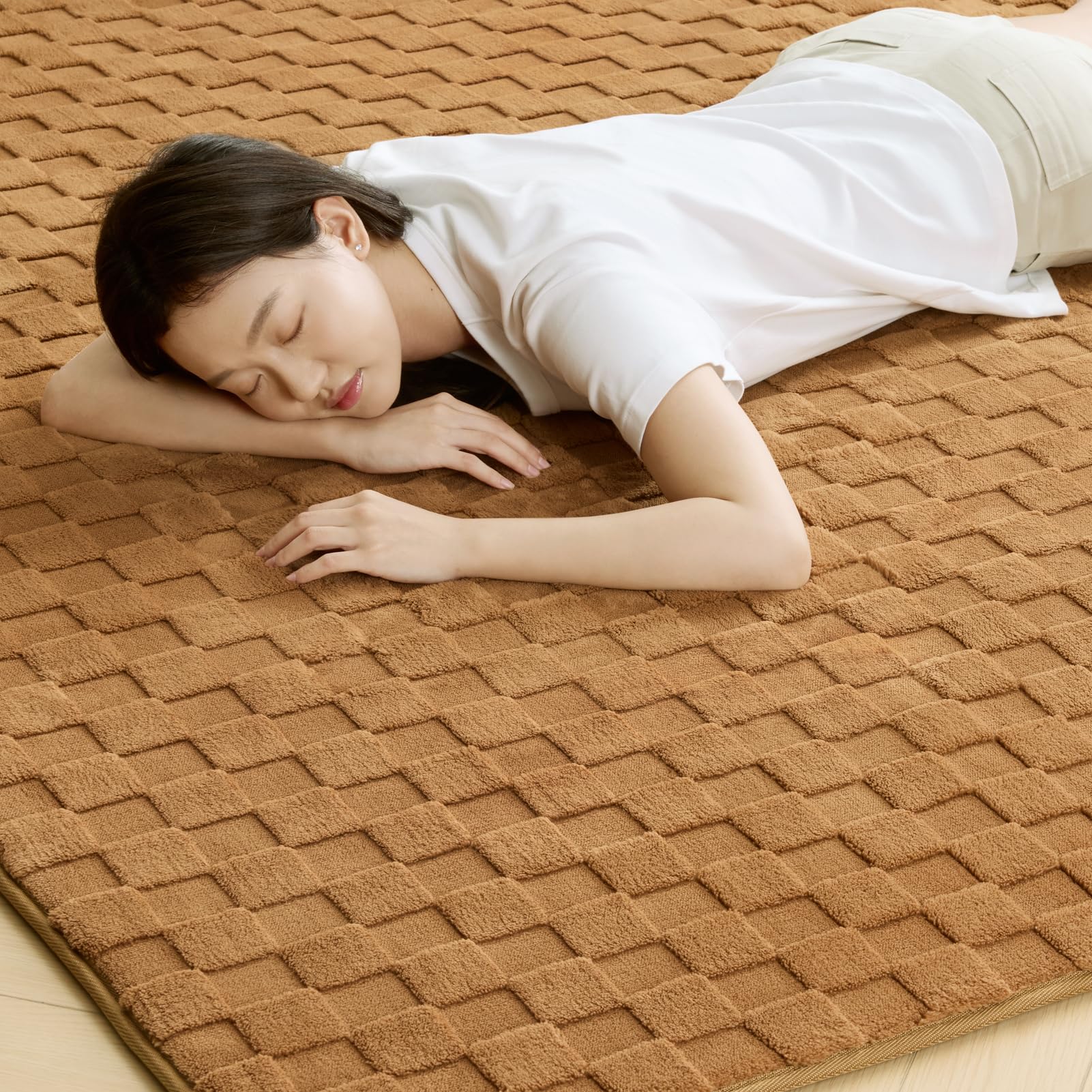 【送料無料】【10%OFFクーポン配布中】Ashler ラグ カーペット 極厚20mm 厚手 190×190cm 約2畳 防音 防ダニ 抗菌 低ホルム ふわっと手