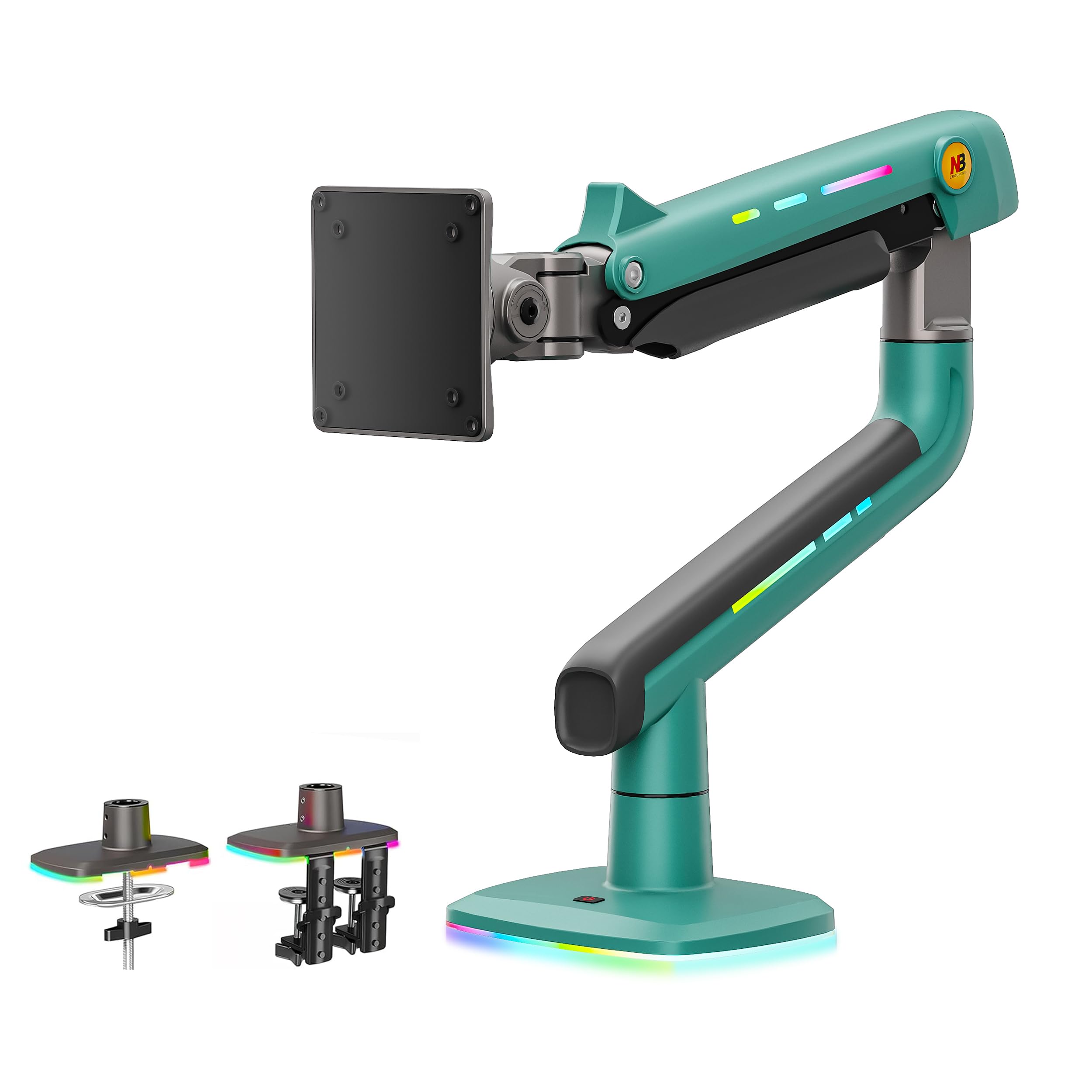 【送料無料】【10％OFFクーポン配布中】NB ERGONOMIC 【RGBライト付き】大型モニターアーム 大画面 高耐荷重2-20Kg 最大60インチまで対