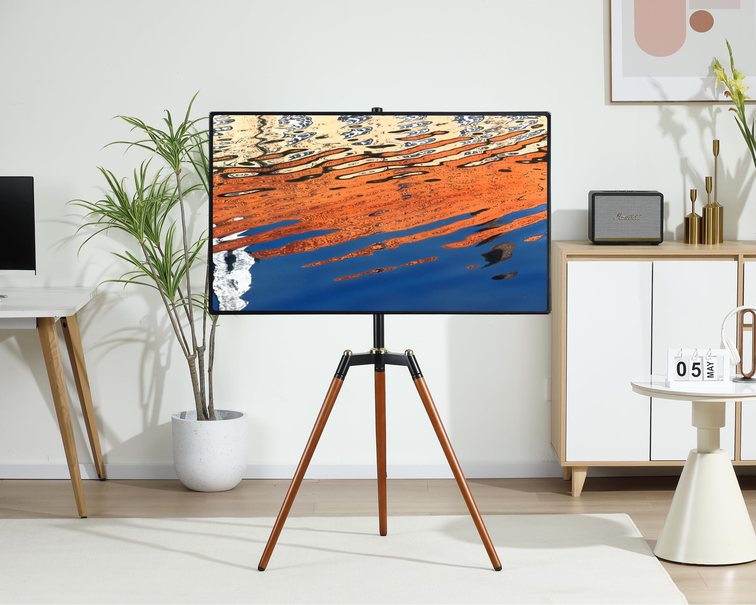 【送料無料】【10％OFFクーポン配布中】Fydeamer イーゼル テレビスタンド 三脚TVスタンド 32-65インチ対応 コーナー 自立型 VESA規格｜デンダ店