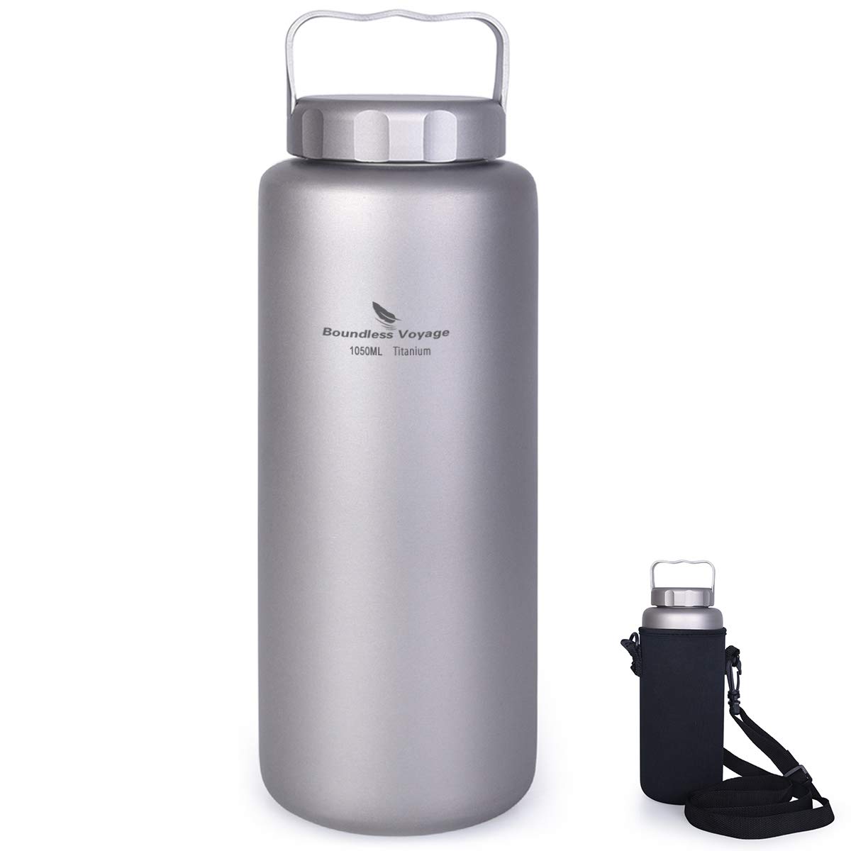 【送料無料】【10％OFFクーポン配布中】Boundless Voyage 1050ml 純チタンボトル 広口 大容量 直飲み アウトドア登山 スポーツウォータ