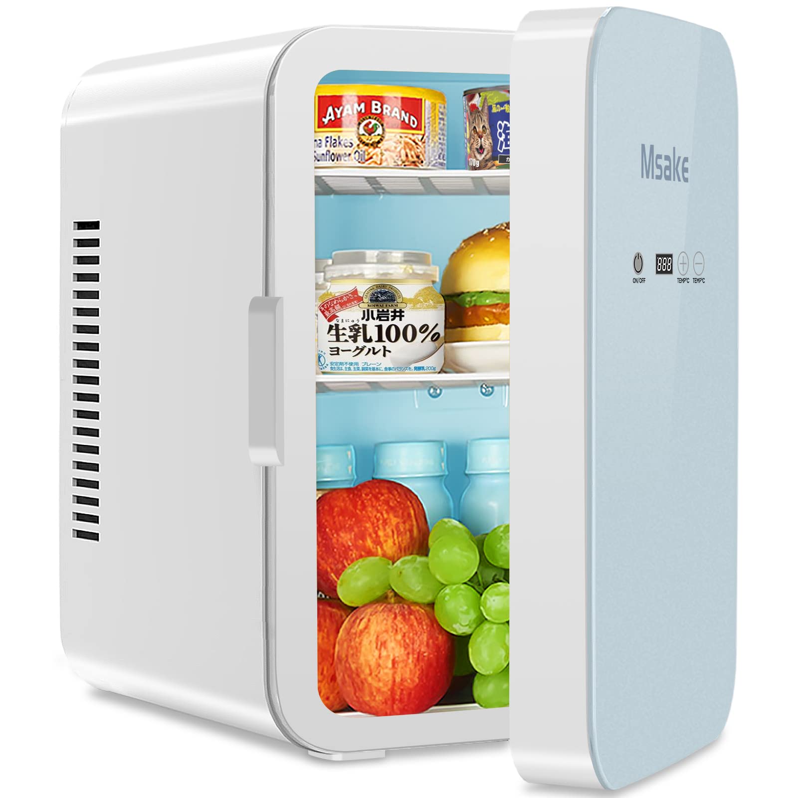 【送料無料】【10％OFFクーポン配布中】Msake ミニ冷蔵庫 10L 小型 冷蔵庫 ポータブル 冷温庫 0℃?60℃ 温度調節可 保冷保温庫 ワンタッ｜デンダ店