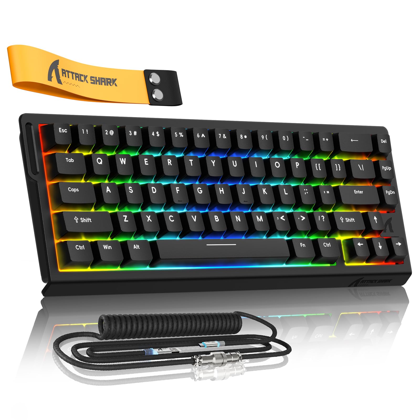 【送料無料】【10％OFFクーポン配布中】ATTACK SHARKxMAMBASNAKE X68 HEゲーミングキーボード、ラピッドトリガー対応、磁気スイッチ、80｜デンダ店