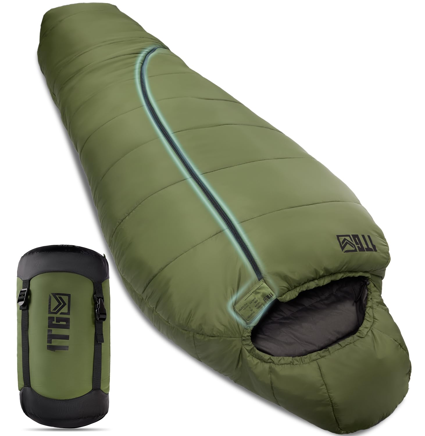 【送料無料】【10％OFFクーポン配布中】1TG Tactical 寝袋 マミー 型 シュラフ 夏用 冬用 オールシーズン 適用温度-4℃~4℃ 耐寒保温 25