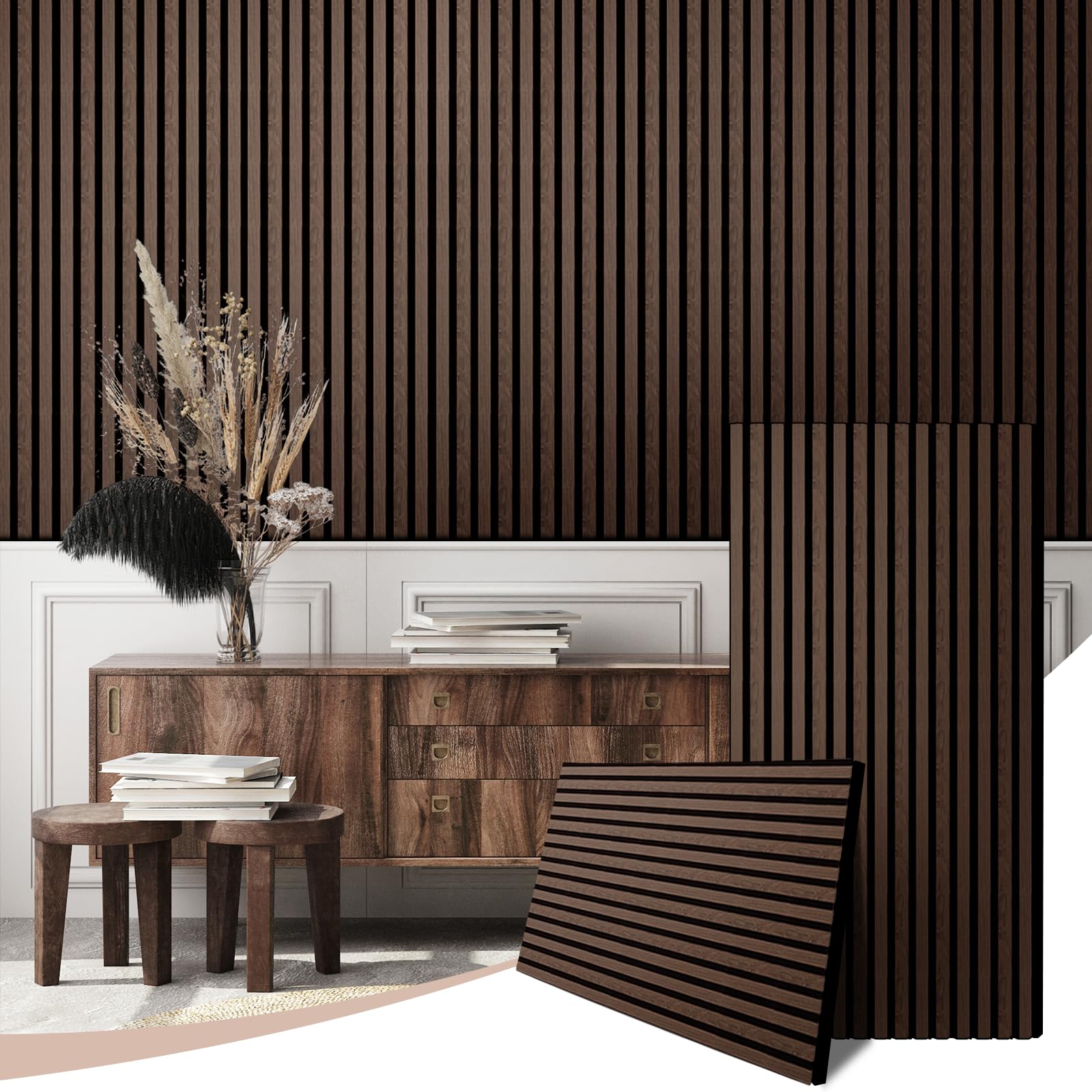 【送料無料】【10％OFFクーポン配布中】AKK-STAVE 吸音パネル 吸音ボード ウッドパネル 【120&times;60cm/2枚/施工面積1.44平方メートル】 ウ｜デンダ店