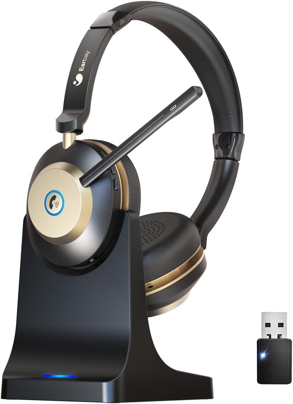【送料無料】【10％OFFクーポン配布中】ワイヤレスヘッドセット マイク付き [Bluetooth 5.3] ノイズキャンセリング搭載 消音機能 充電ド