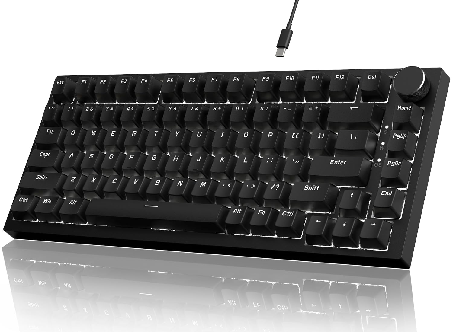 ATTACK SHARK x AJAZZ AK820 ゲーミングキーボード 有線USB-C テンキーレス 82キー 75% ANSI配列 TKL メカニカルキーボード ホットスワ