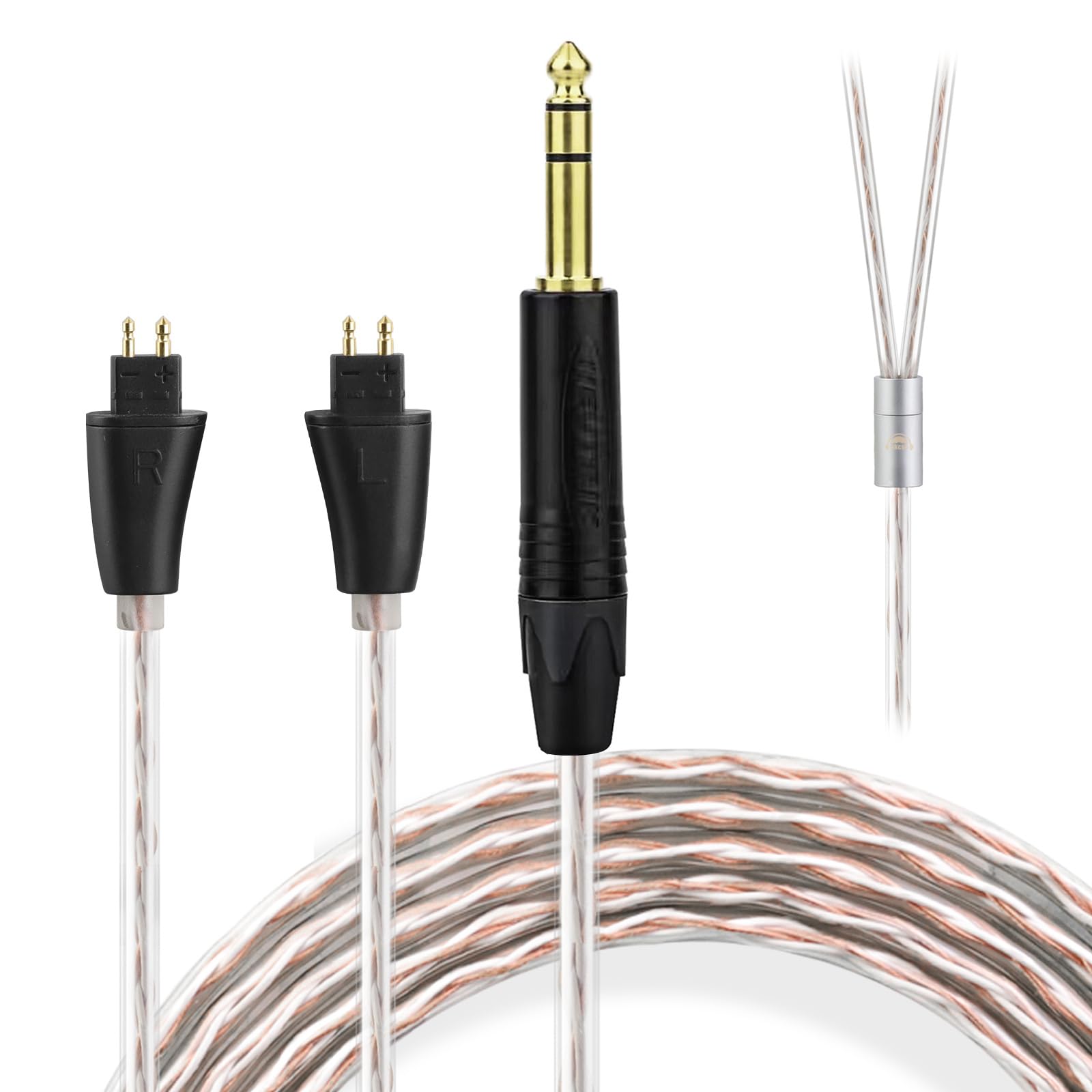 【送料無料】okcsc JBX ヘッドホンケーブル FOSTEX用 リケーブル イヤホン?ヘッドホン用 TH900mk2?TH600?TH610?TH909に適合 OFC 4芯 長｜デンダ店