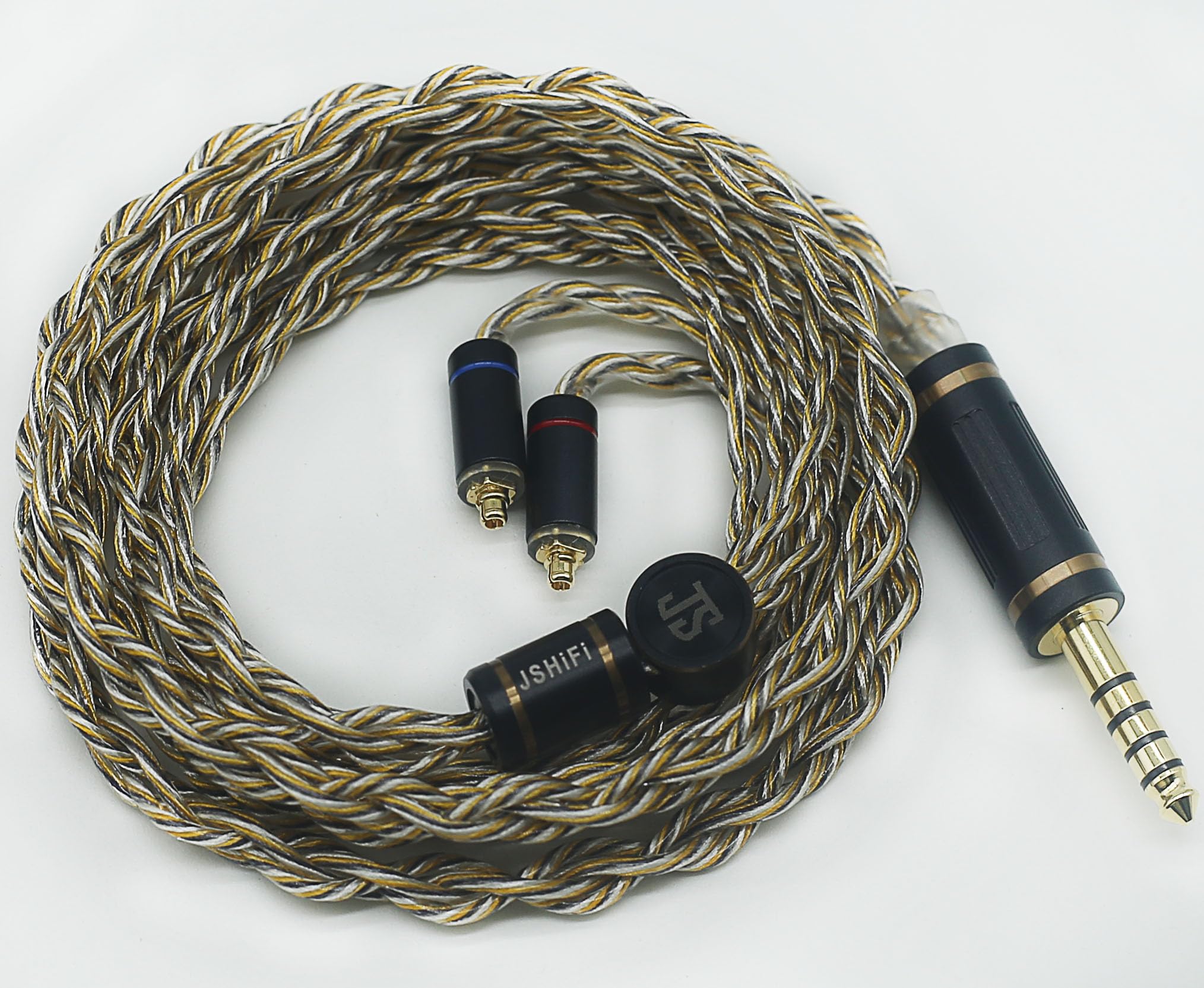 【送料無料】【JSHiFi-Jupiter】MMCX4.4mmリケーブル 4芯金メッキと銀メッキとグラフェン線材 MMCXイヤホンアップグレードケーブル 4.4m